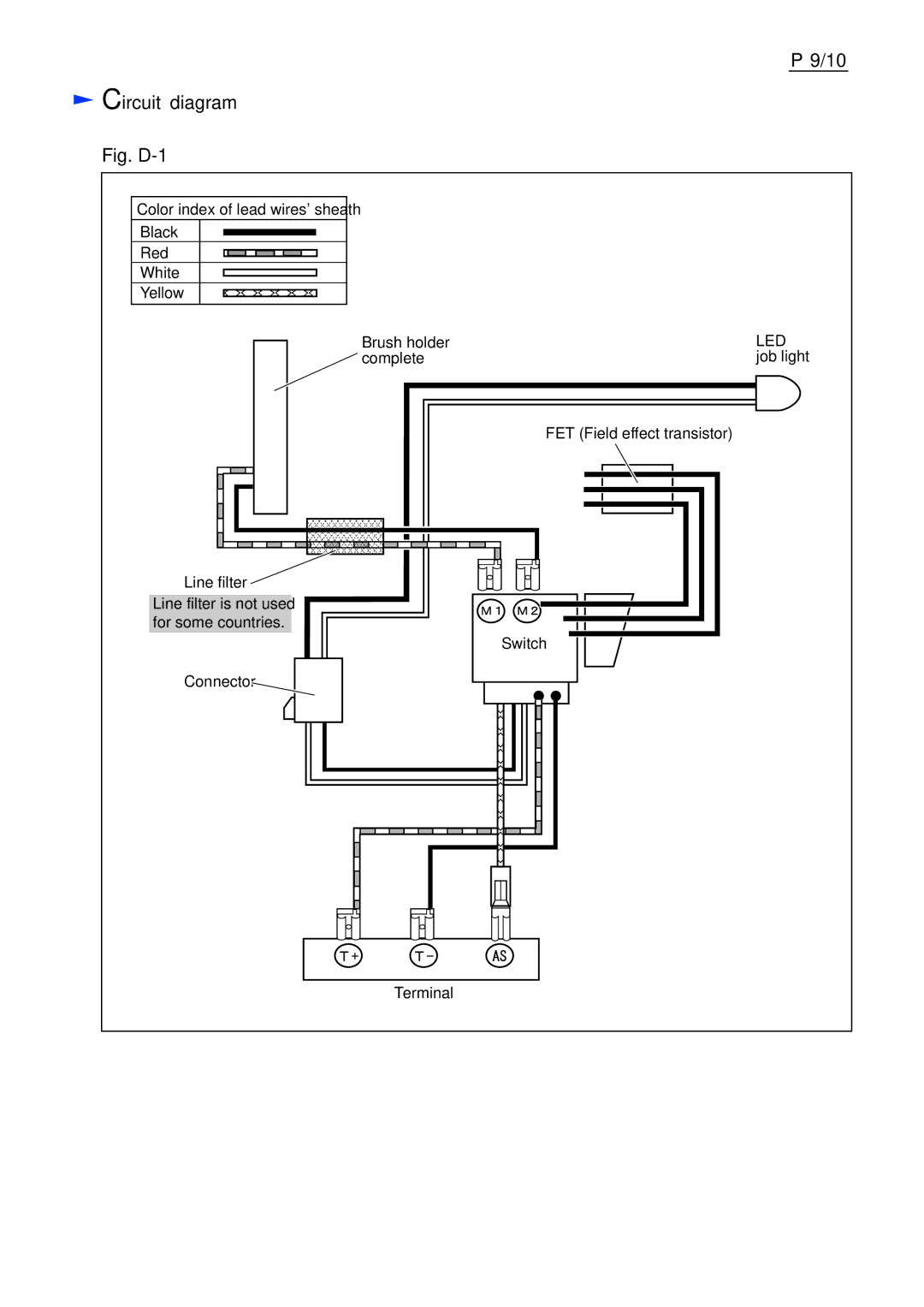 Makita BHP456(LXPHOL*1) dimensions Circuit diagram, Fig. D-1 