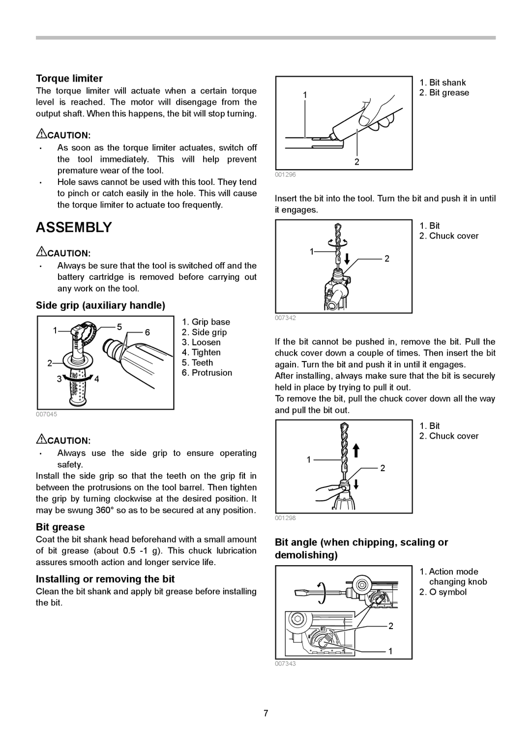 Makita BHR240 instruction manual Assembly 