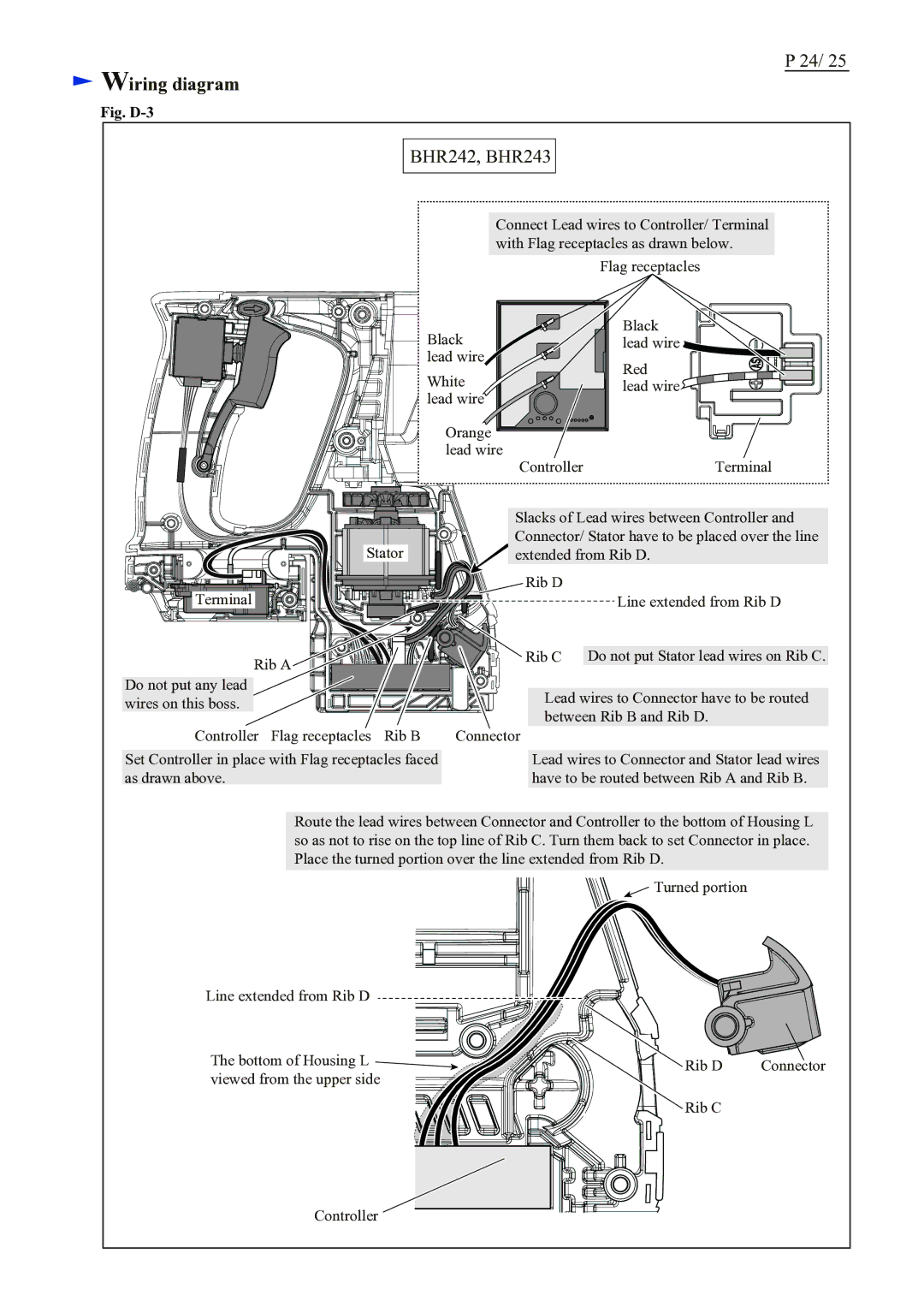 Makita BHR242 (LXRH01*1), BHR243 (LXRH02*1) specifications Wiring diagram, Fig. D-3 