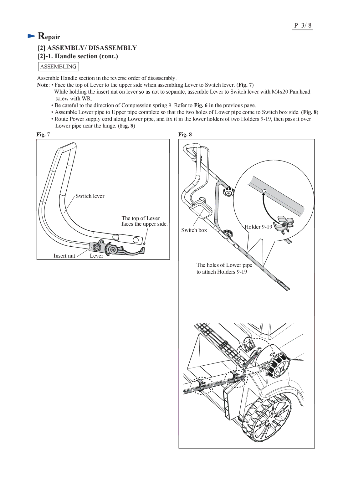 Makita LM430D, BLM430 dimensions Assembling 