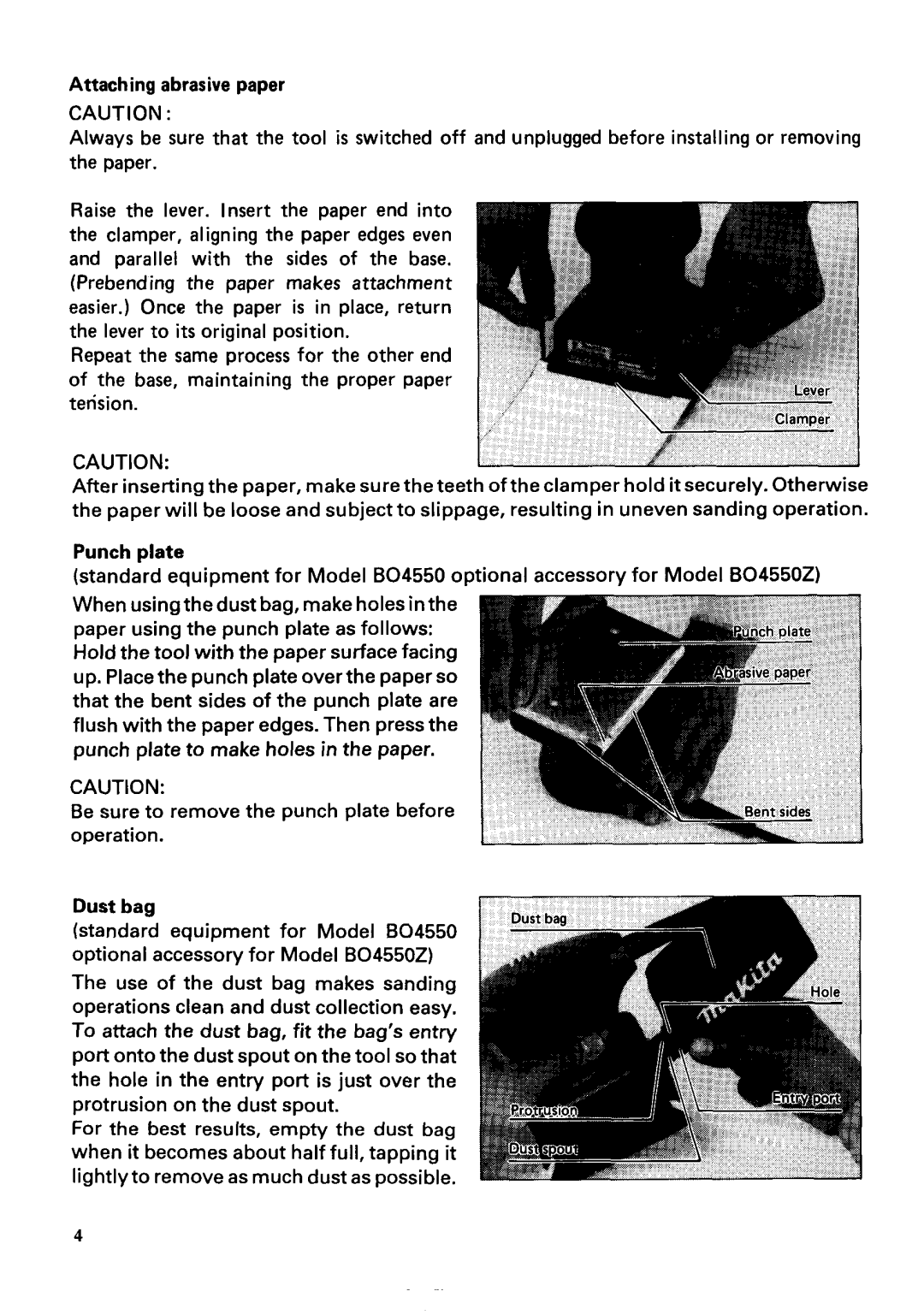 Makita BO45502 instruction manual 