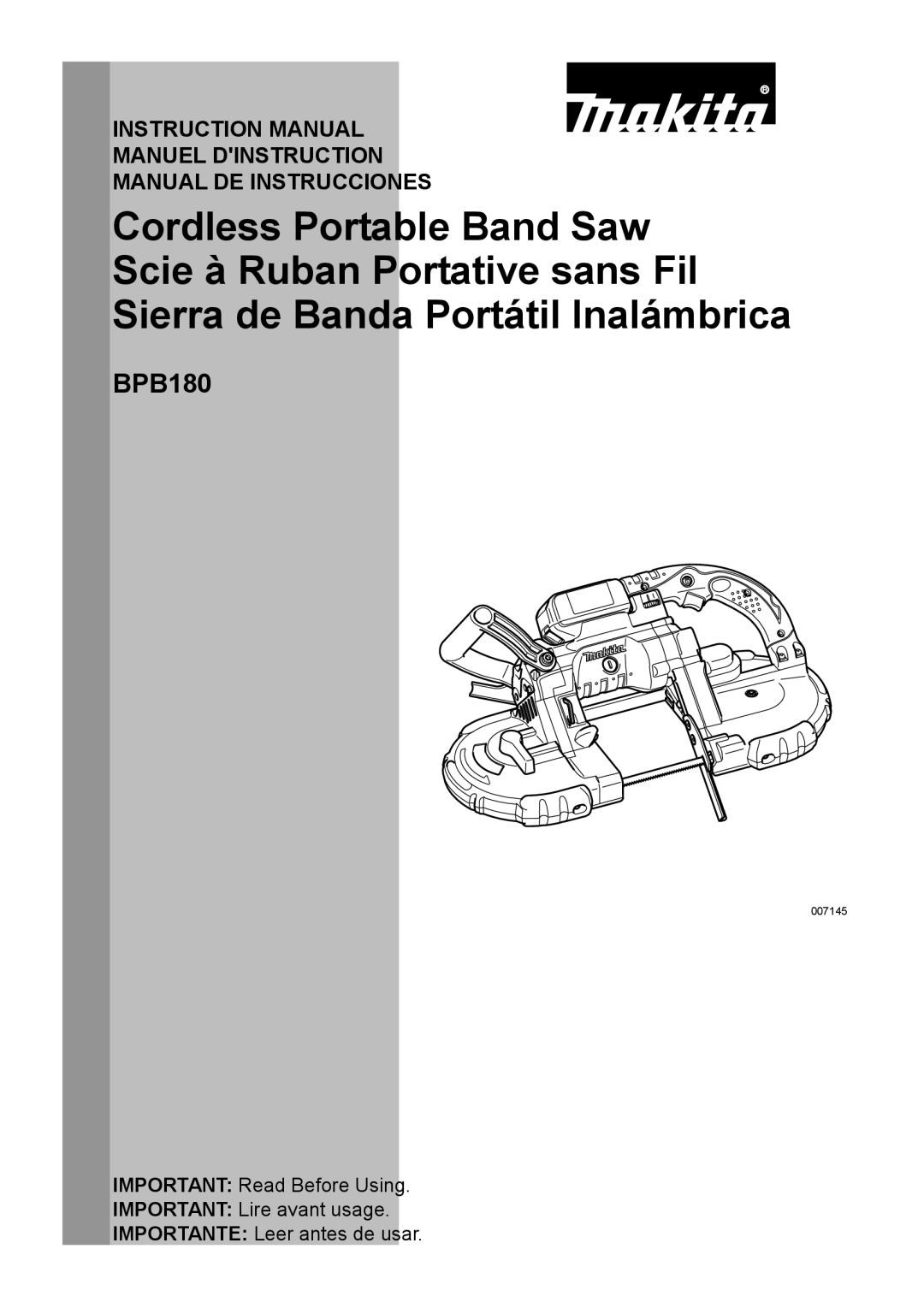 Makita BPB180 instruction manual 