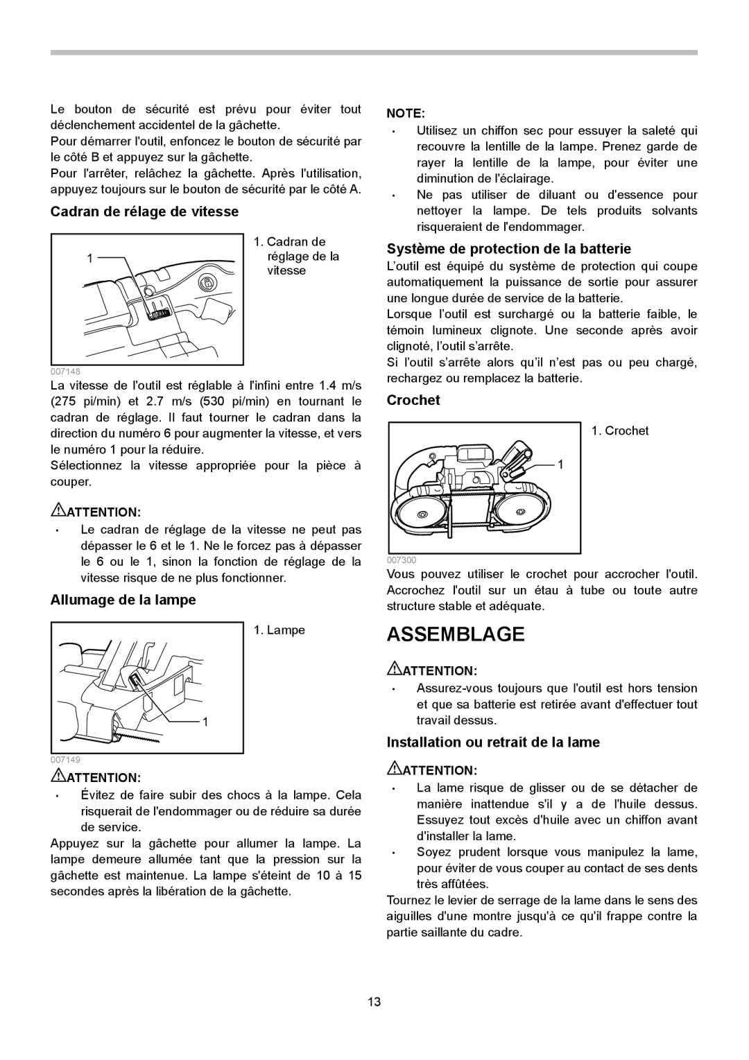 Makita BPB180 instruction manual Assemblage 