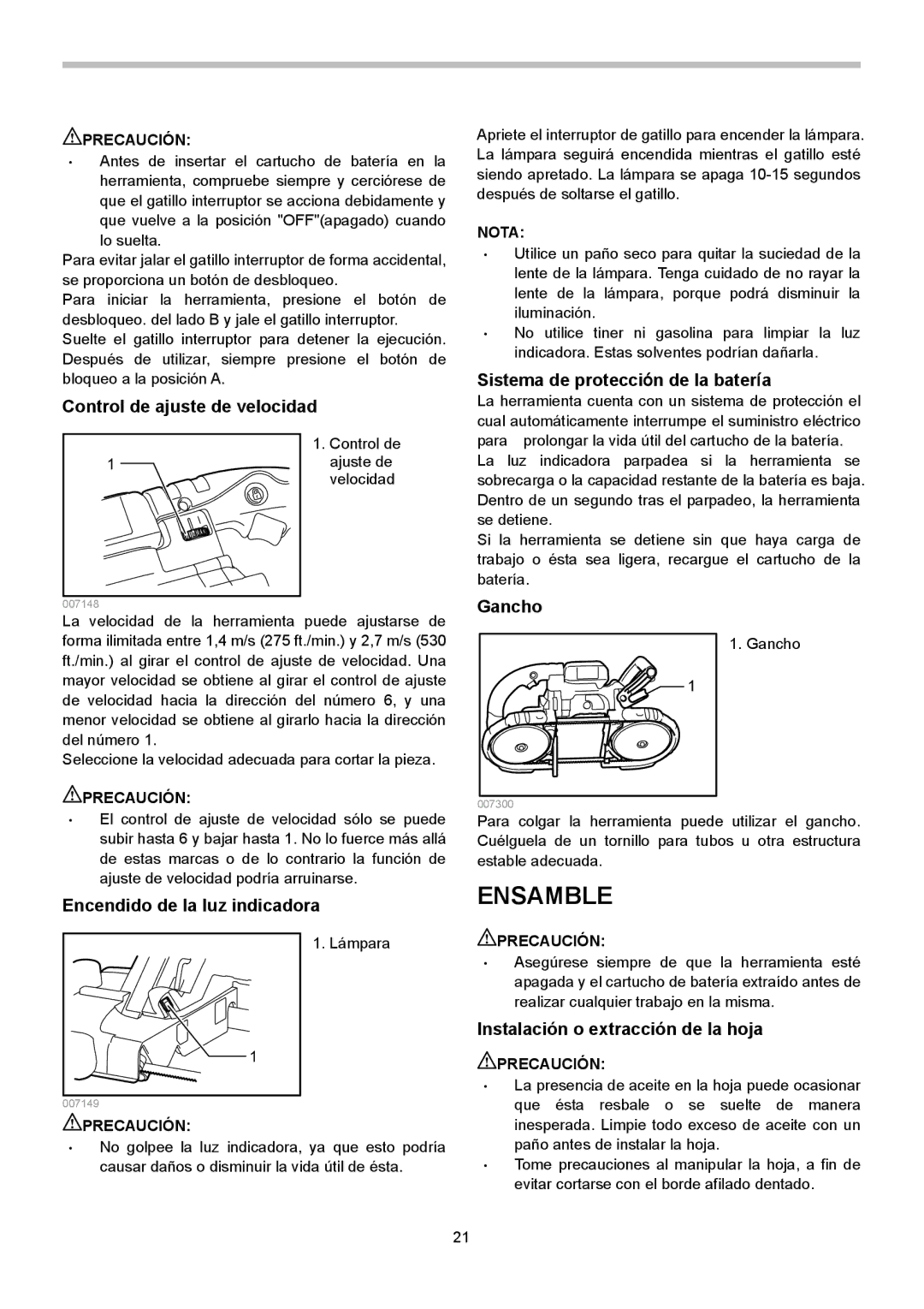 Makita BPB180 instruction manual Ensamble 