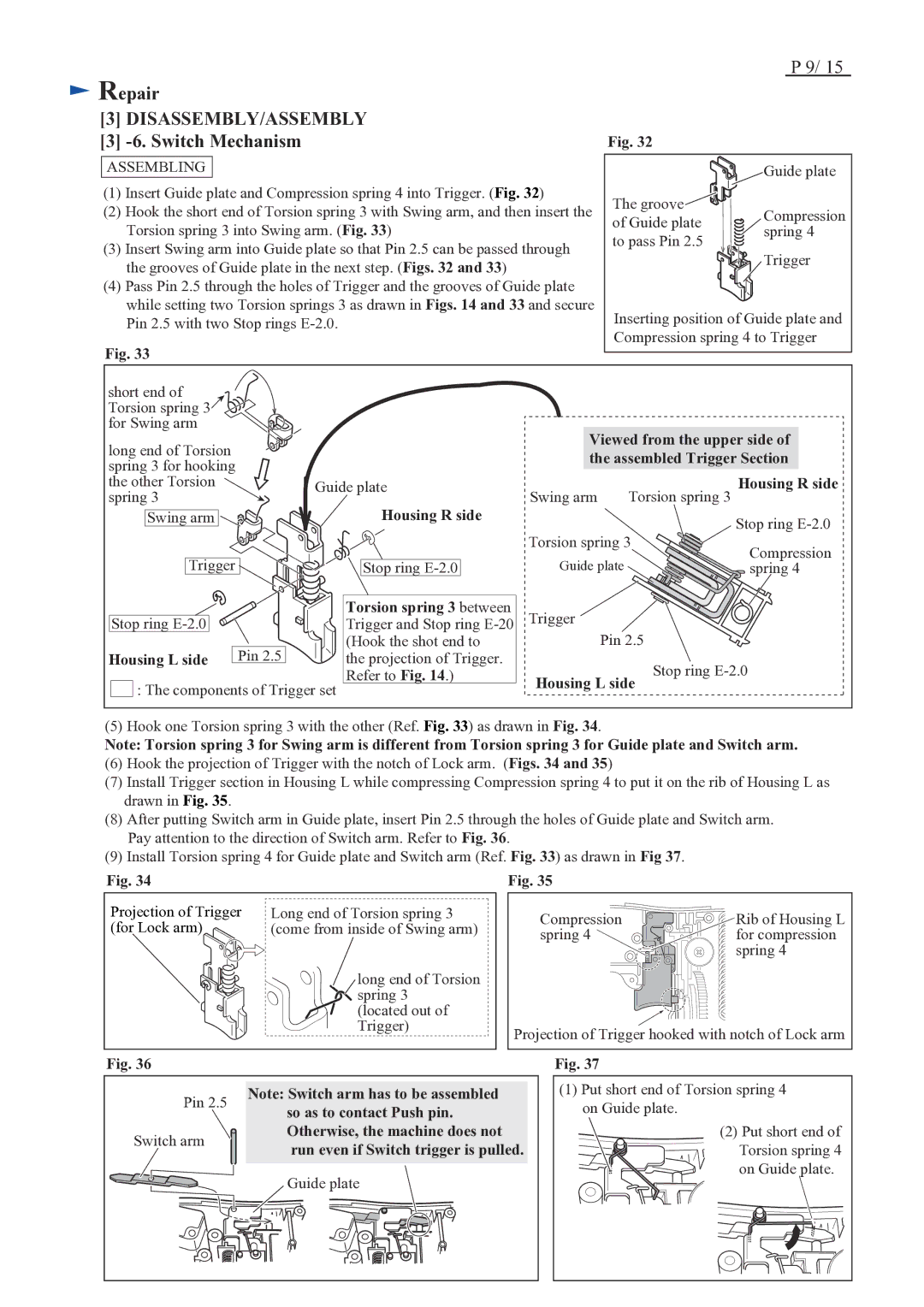 Makita BPT351 specifications Switch Mechanism 