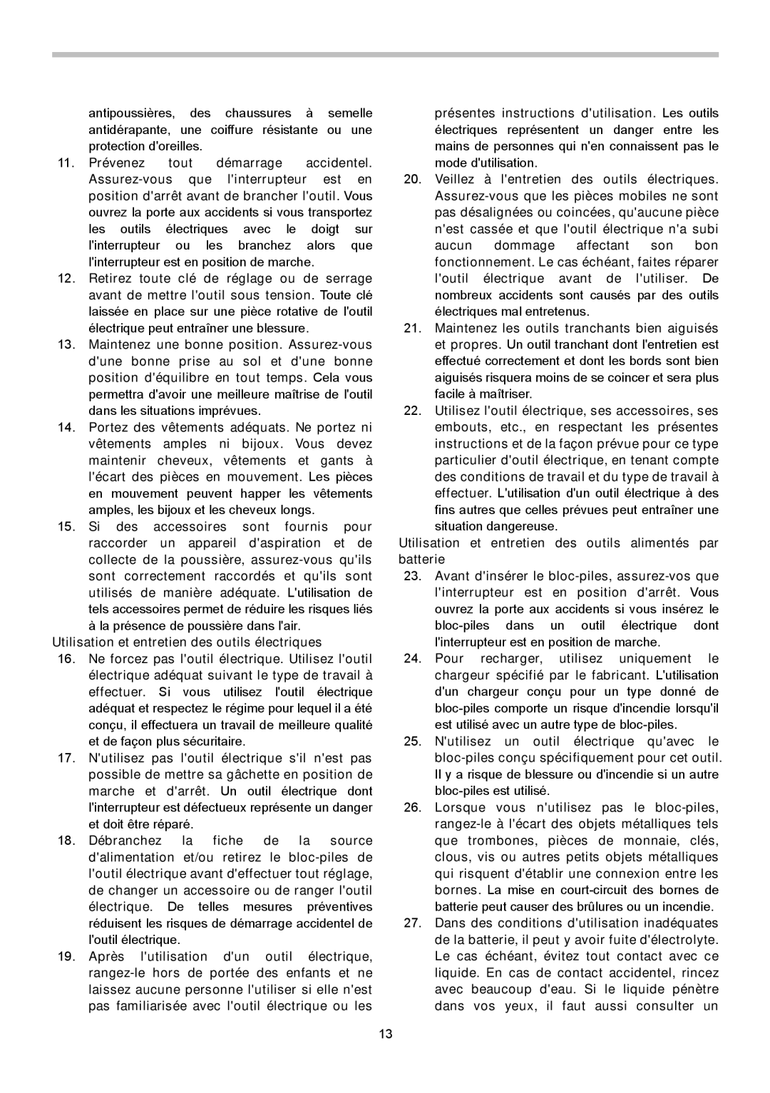 Makita BSS611 instruction manual La présence de poussière dans lair 