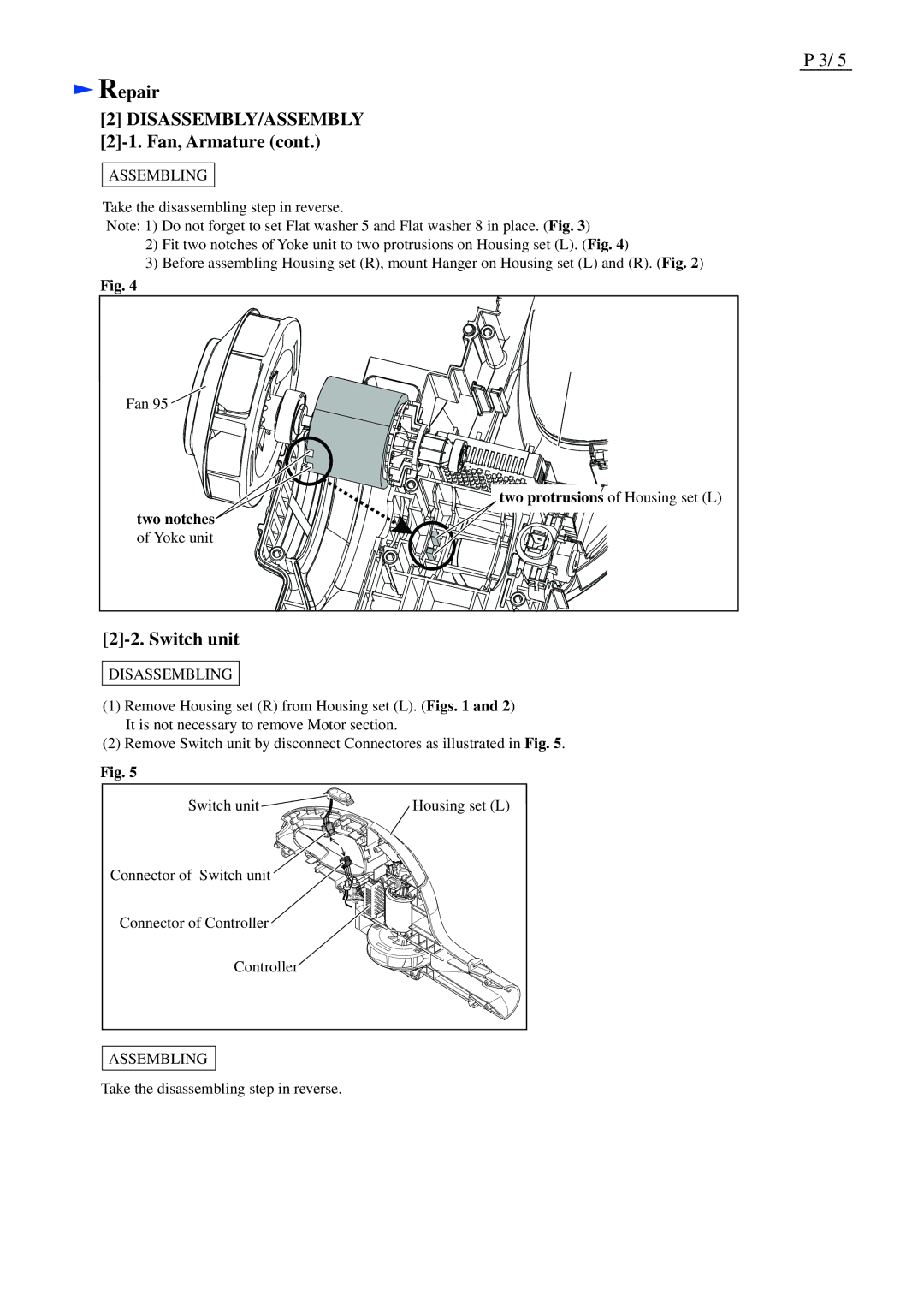 Makita BUB360 specifications Switch unit, Assembling, Two notches 