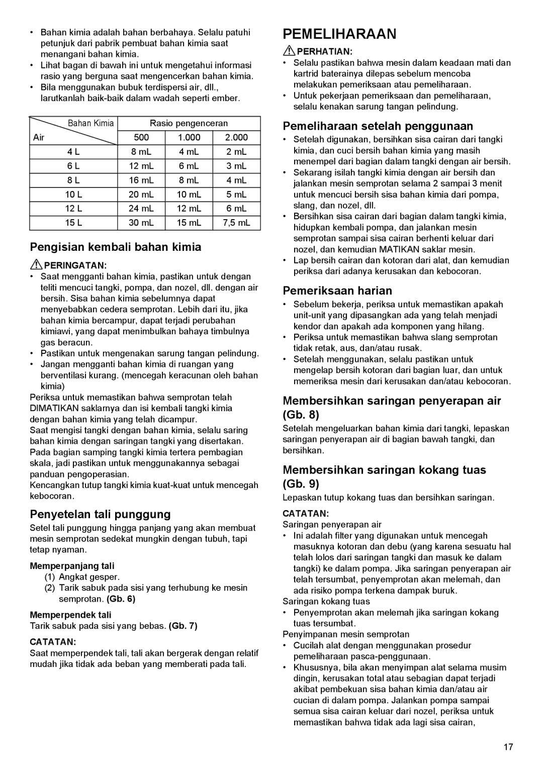 Makita BVF104, BVF154 instruction manual Pemeliharaan 