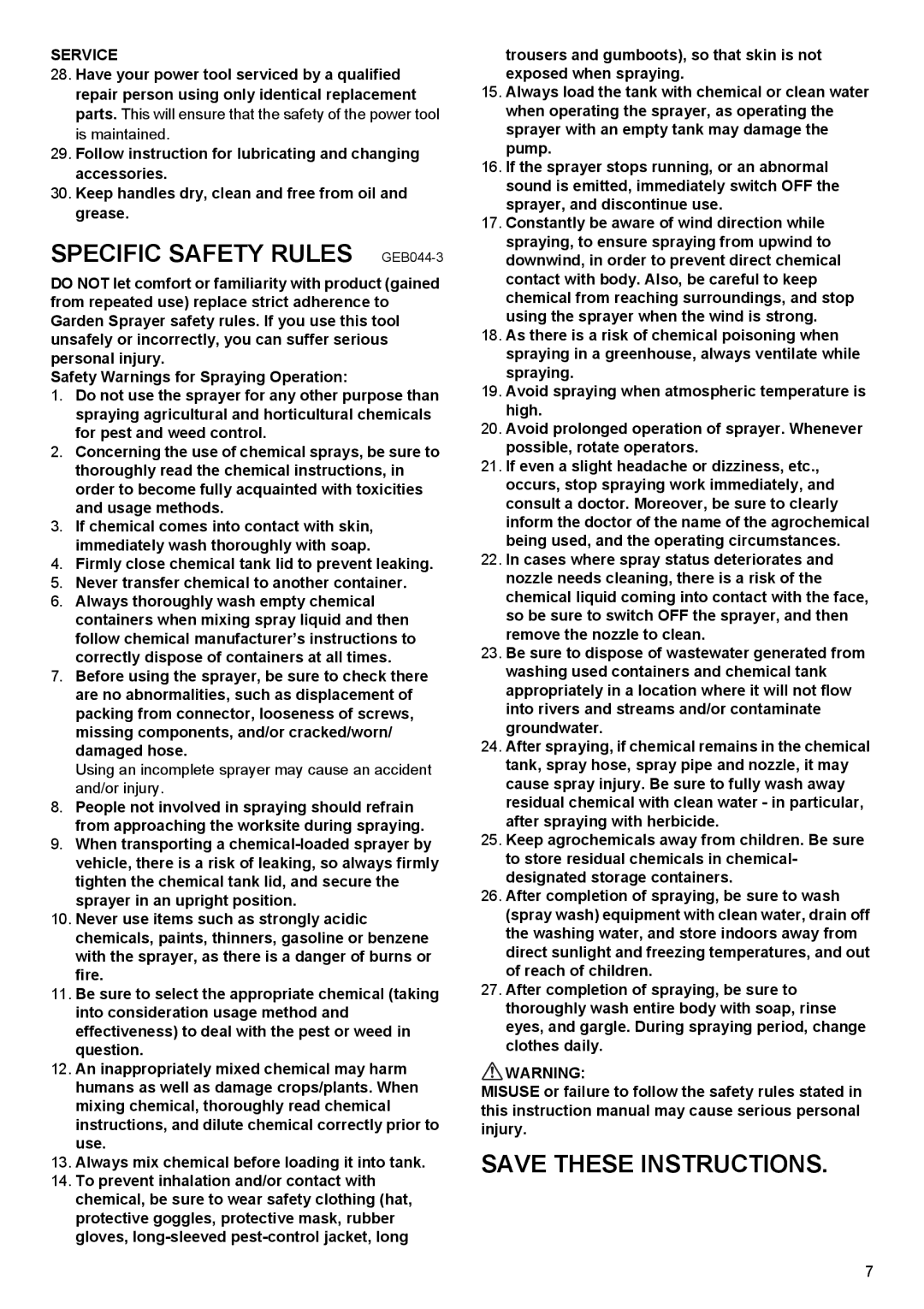 Makita BVF104, BVF154 instruction manual Specific Safety Rules GEB044-3, Service 