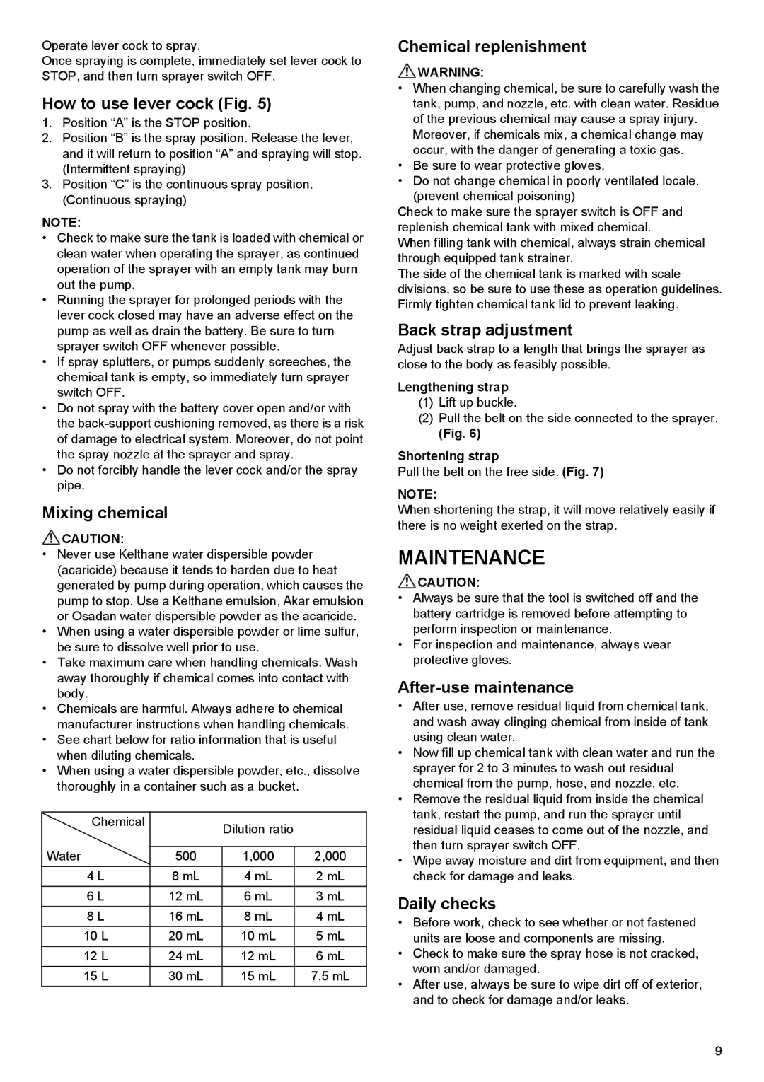 Makita BVF104, BVF154 instruction manual Maintenance 