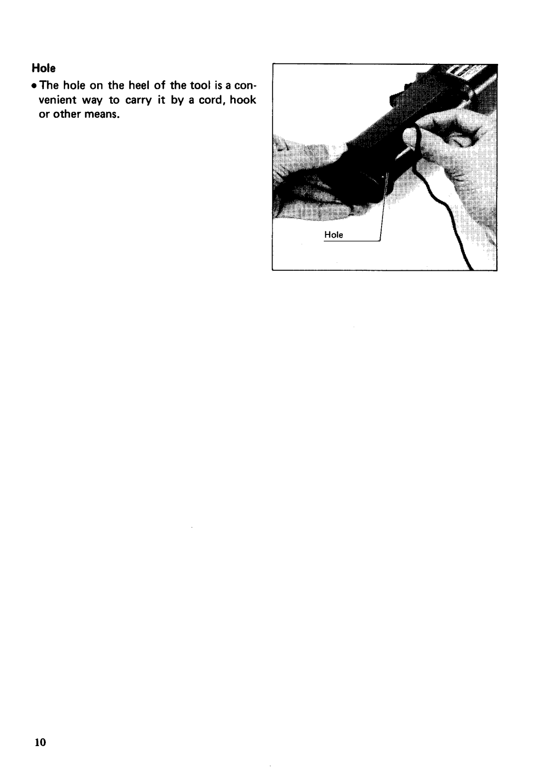 Makita DA3000DW instruction manual Hole 