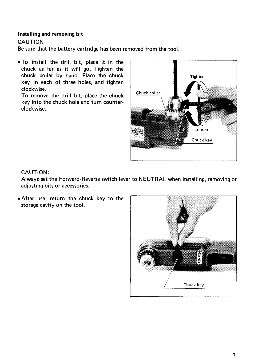 Makita DA3000DW instruction manual LChuck key 