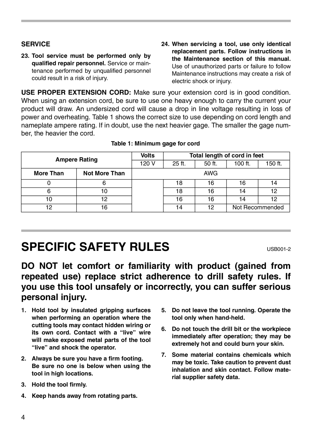 Makita DA3010F instruction manual Specific Safety Rules, Service 