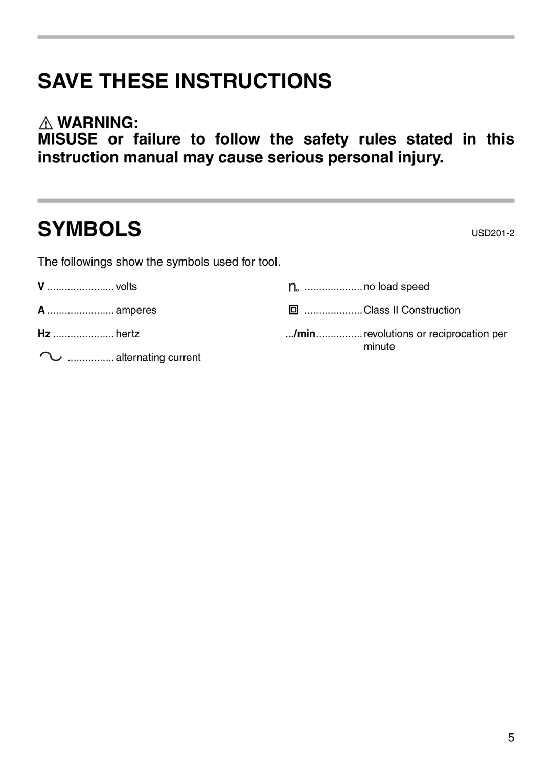 Makita DA3010F instruction manual Symbols, Followings show the symbols used for tool 