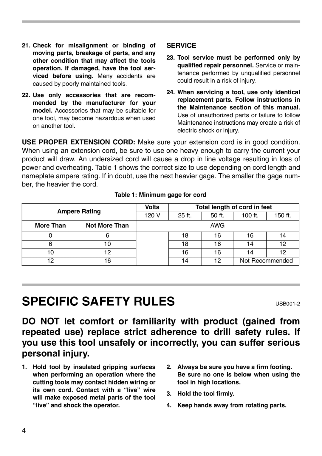 Makita DA4030, DA4031 instruction manual Specific Safety Rules 