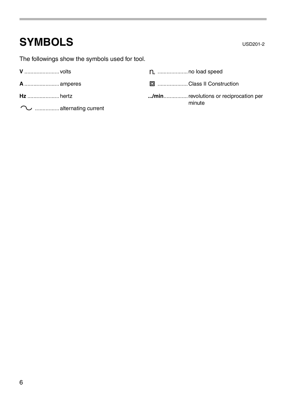 Makita DA4030, DA4031 instruction manual Symbols 