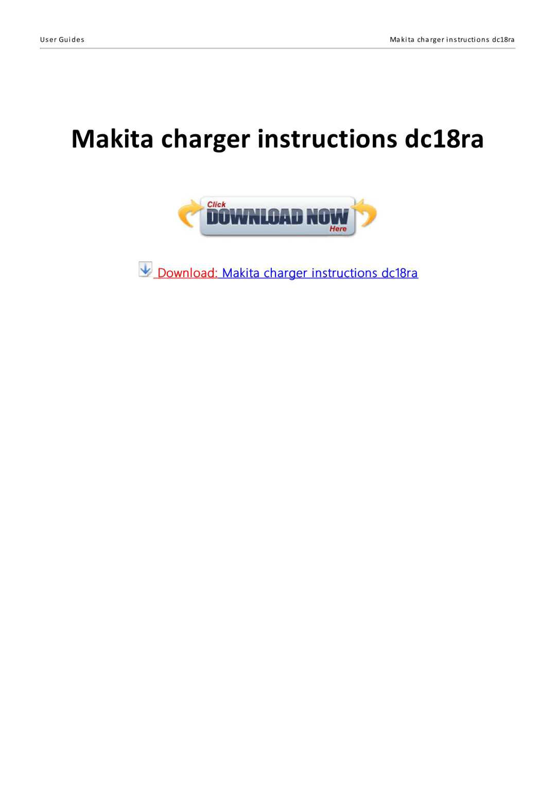 Makita manual Download Makita charger instructions dc18ra 