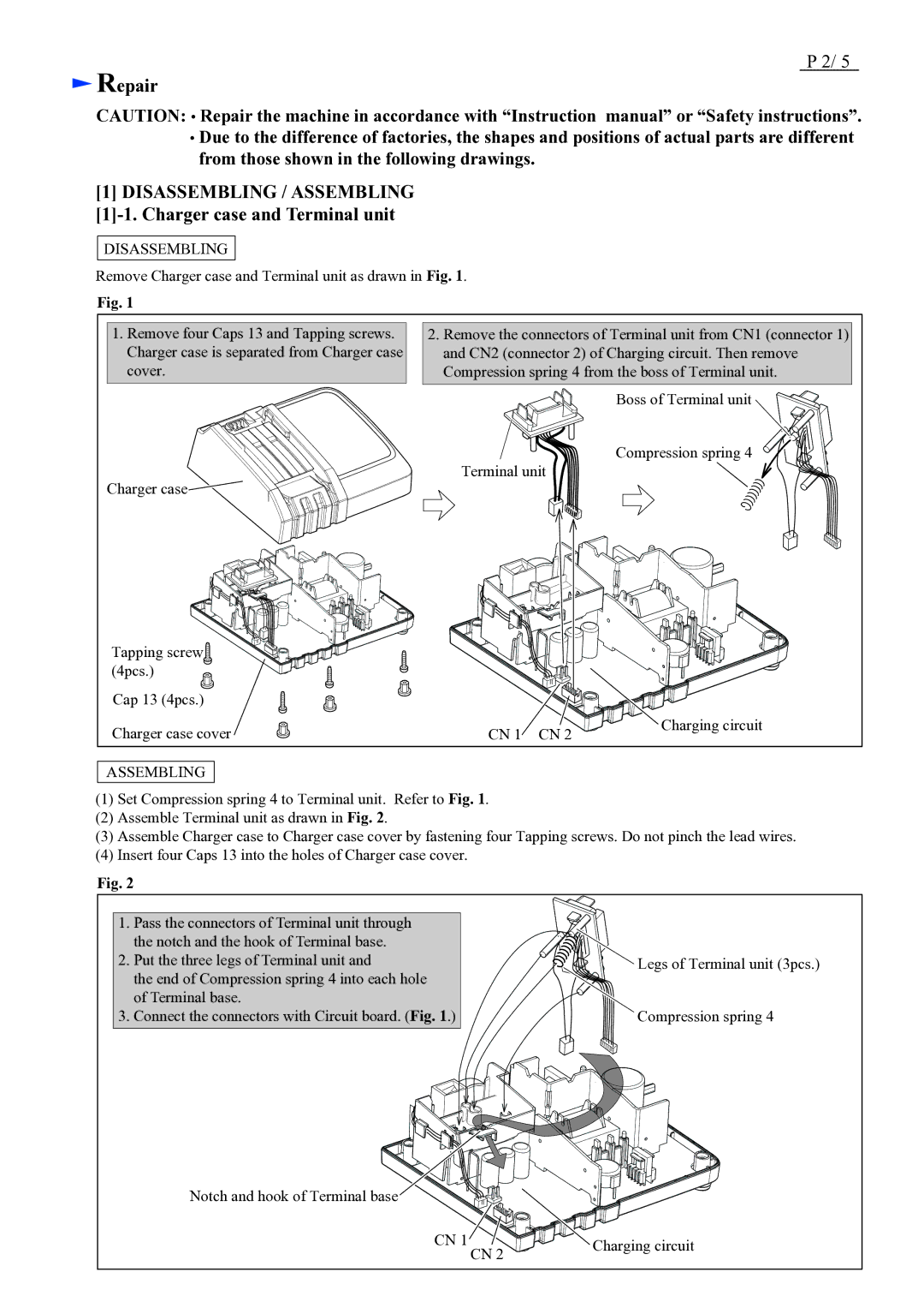 Makita DC18RC dimensions Repair, Charger case and Terminal unit 