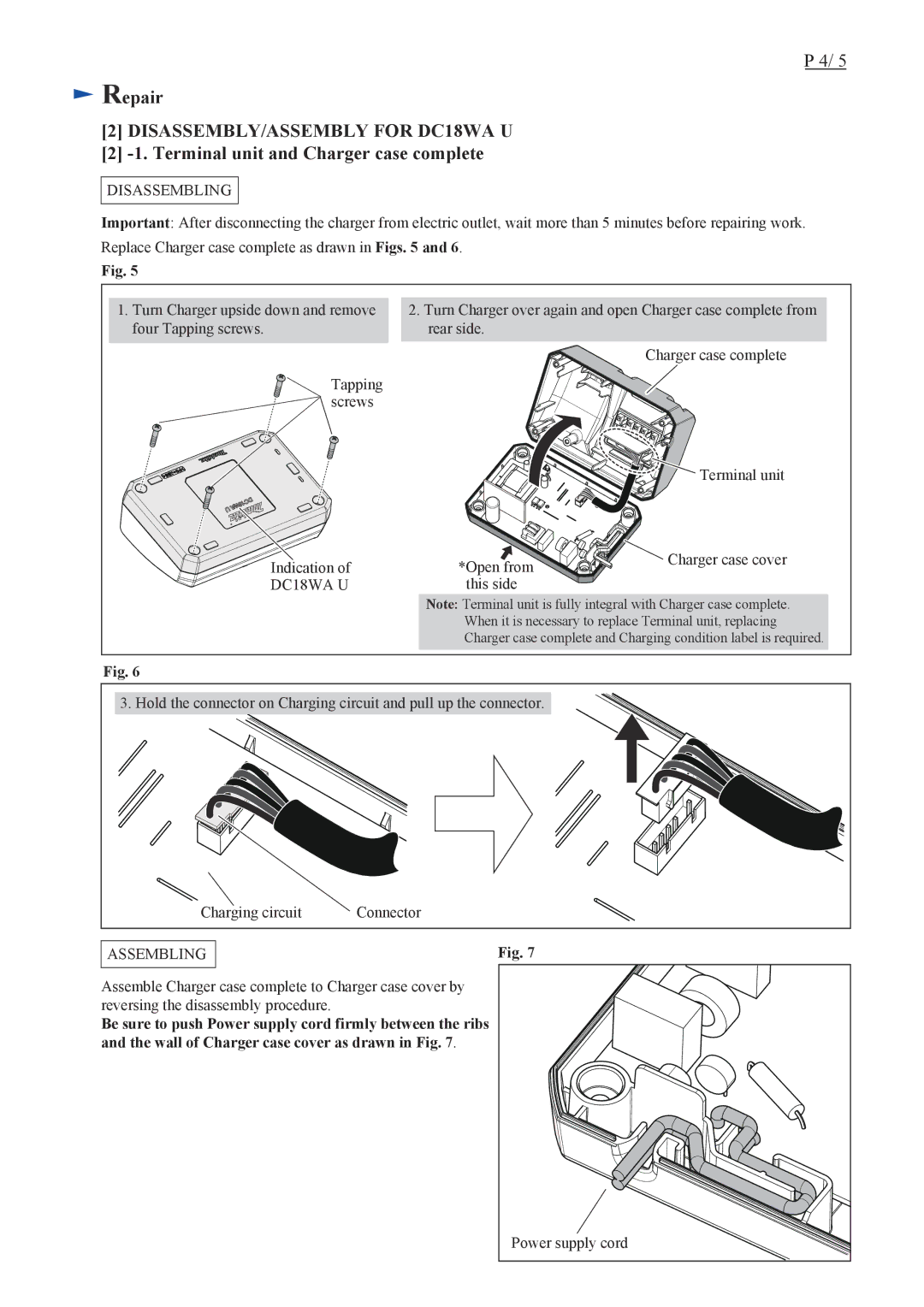 Makita dimensions DISASSEMBLY/ASSEMBLY for DC18WA U 