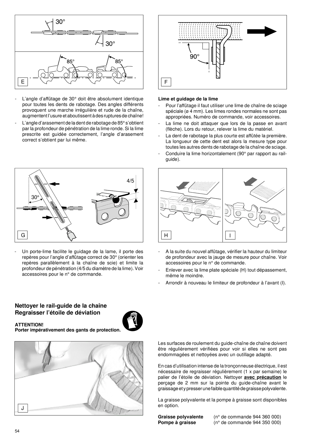 Makita DCS 340, DCS 401, DCS 400, DCS 341 manual Lime et guidage de la lime, Porter impé rativement des gants de protection 