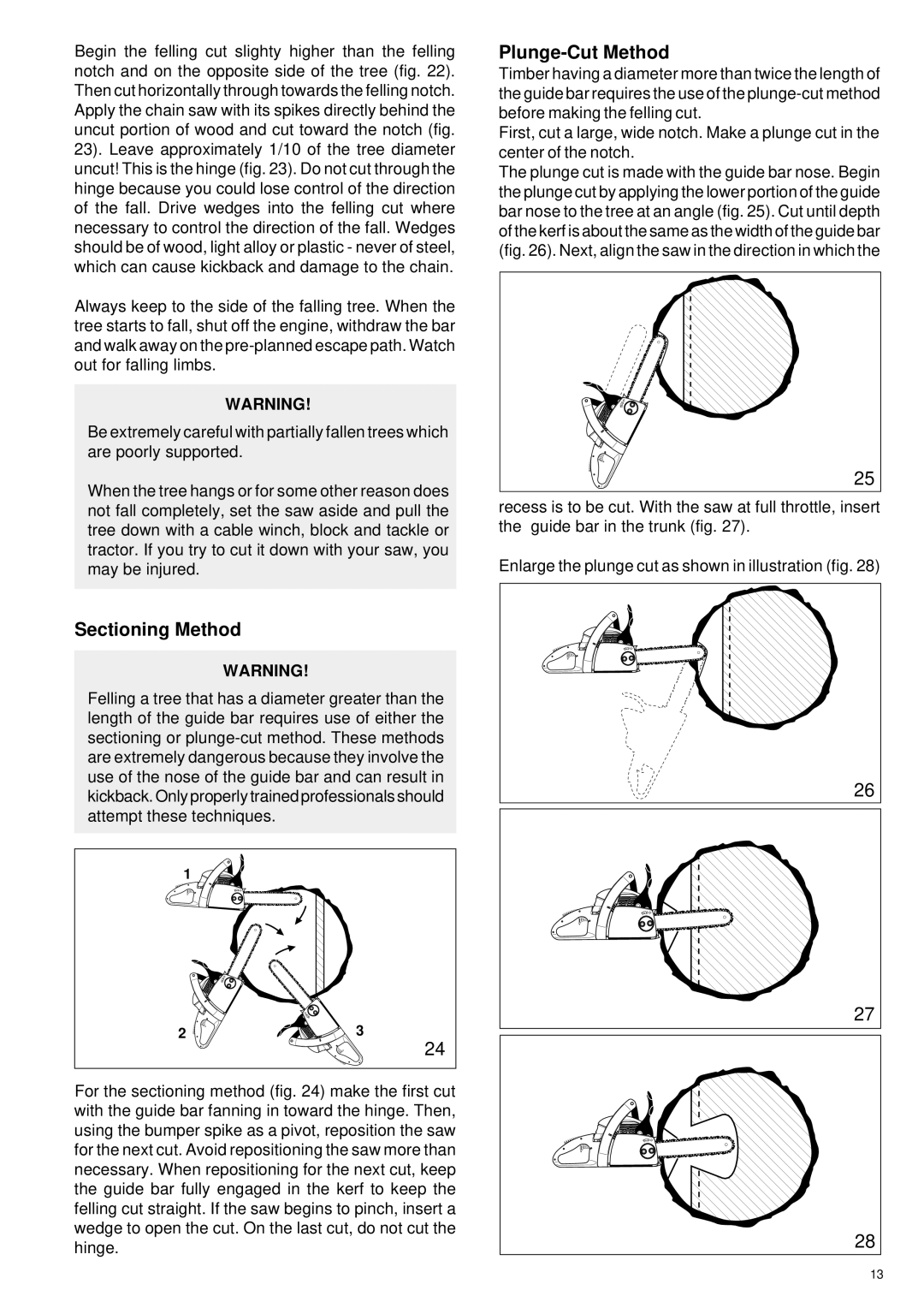 Makita DCS34 manual Plunge-Cut Method, Sectioning Method 