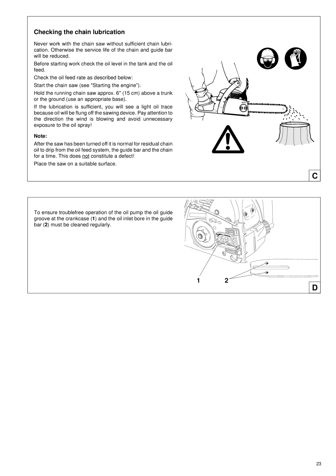 Makita DCS34 manual Checking the chain lubrication 