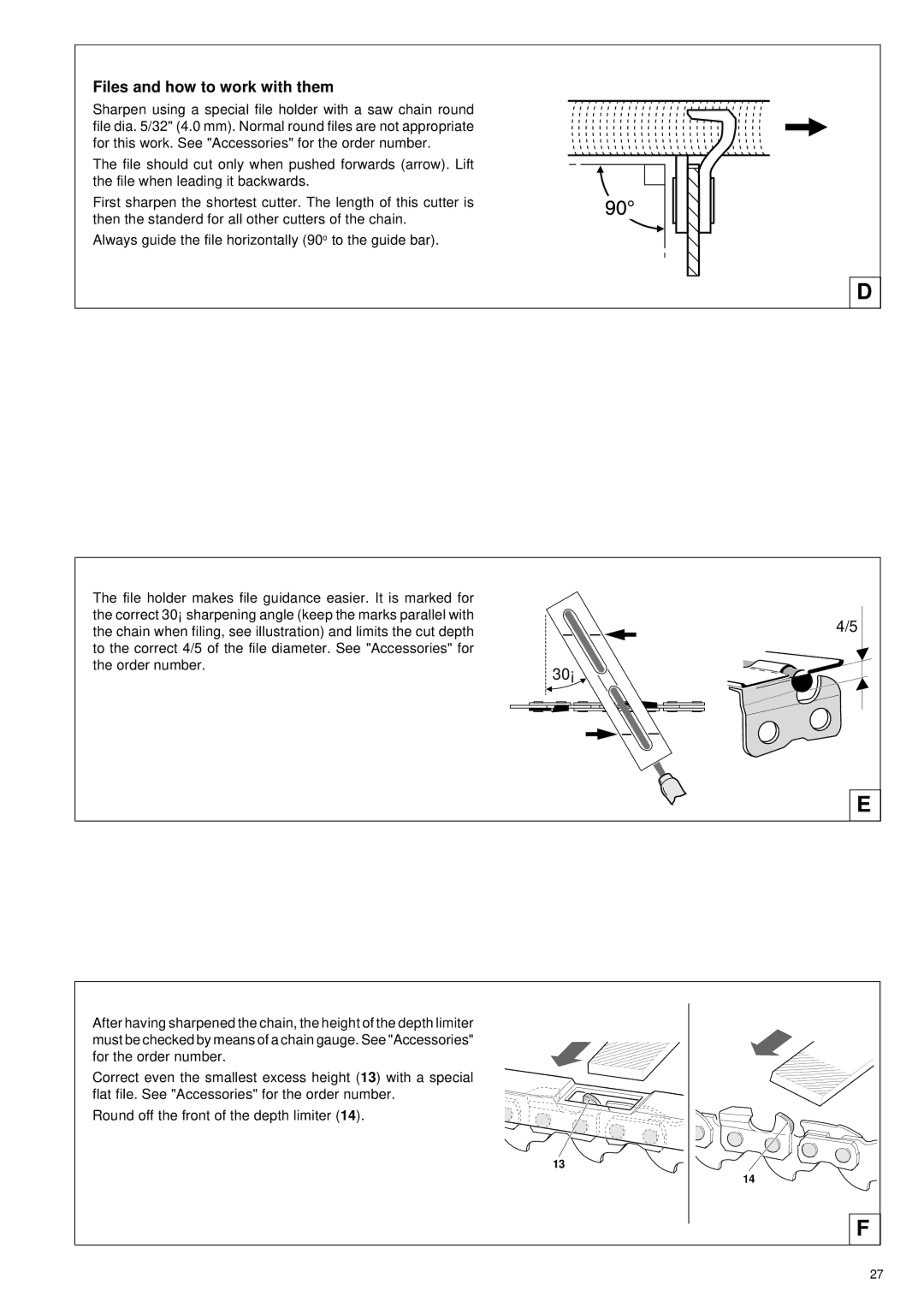 Makita DCS34 manual Files and how to work with them 