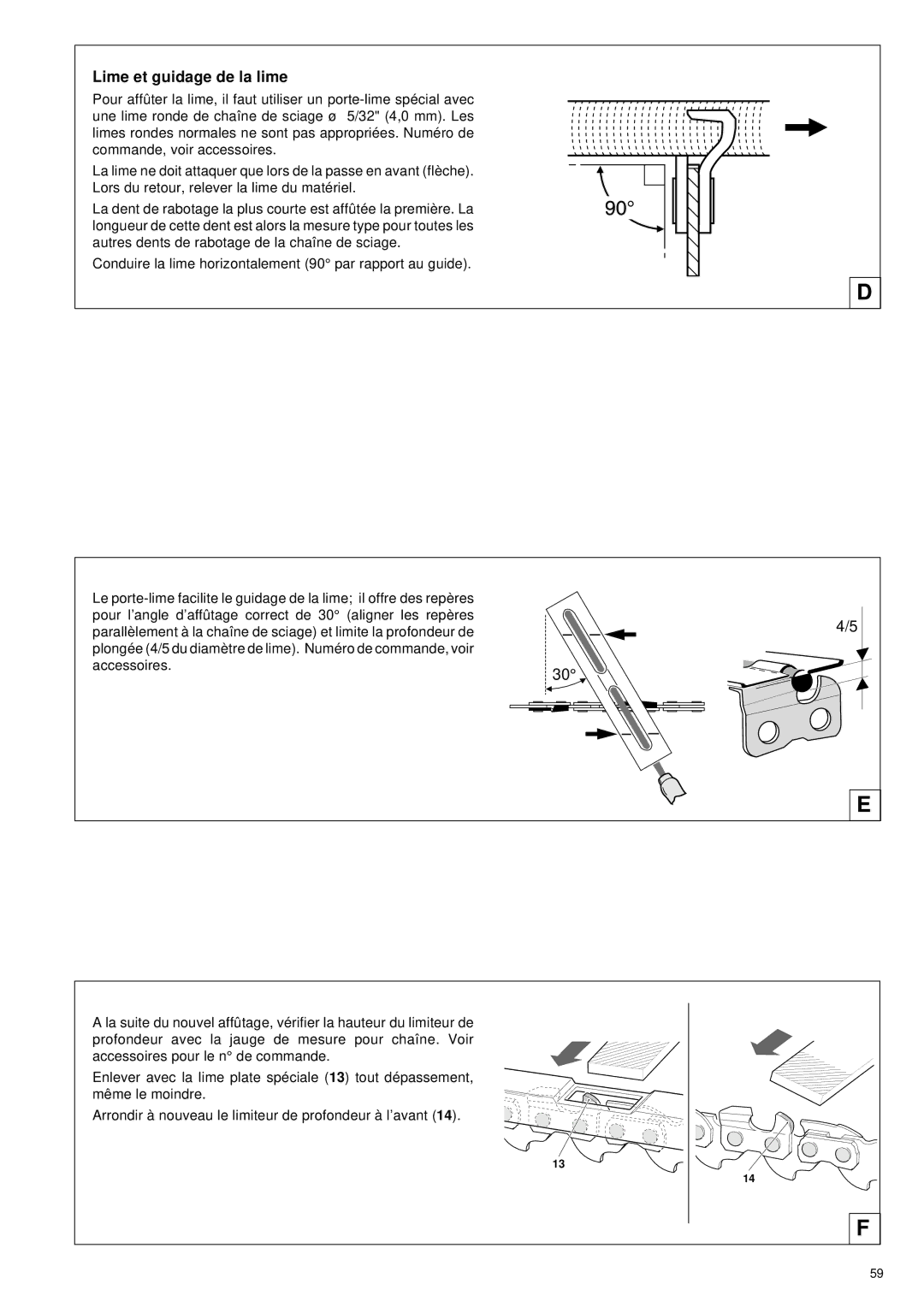 Makita DCS34 manual Lime et guidage de la lime 