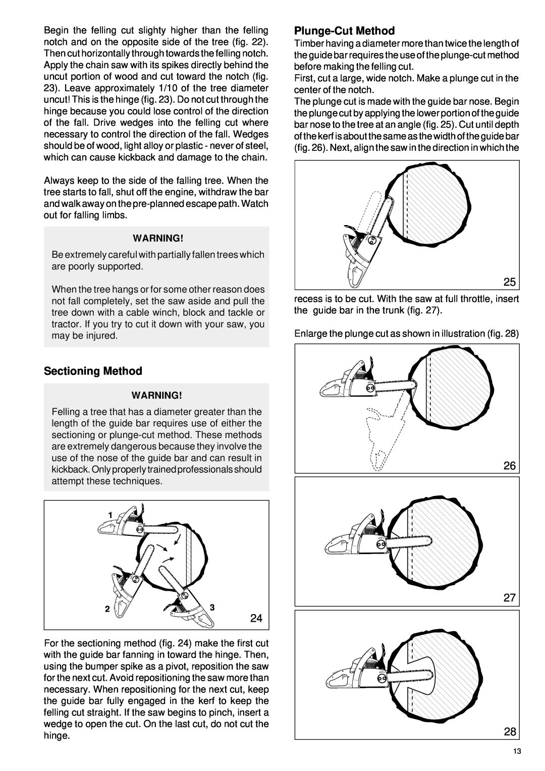 Makita DCS34 manual Plunge-Cut Method, Sectioning Method 