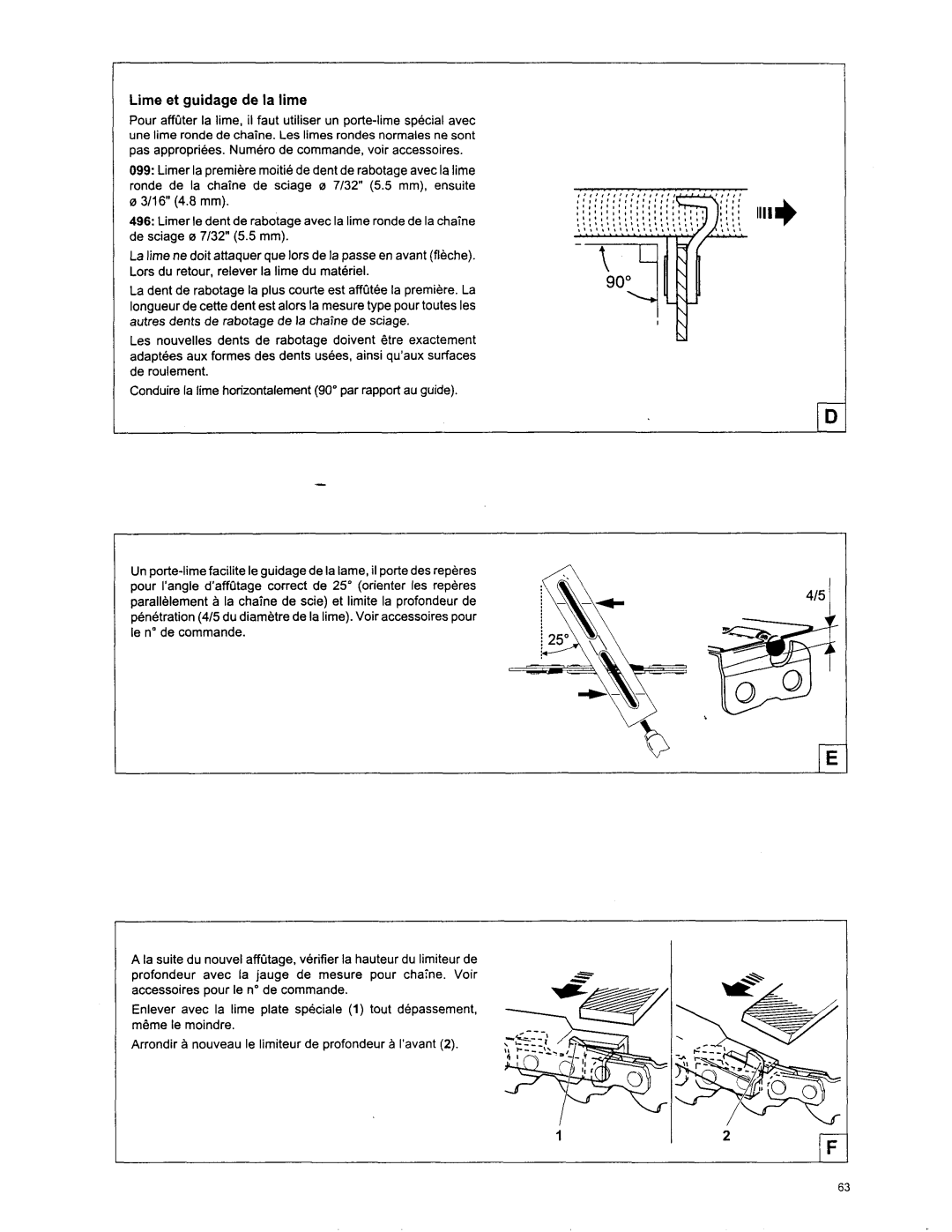 Makita DCS 6400, DCS6401, DCS 7901, DCS 7300, DCS 7900, DCS 7301 manual Lime et guidage de la lime 