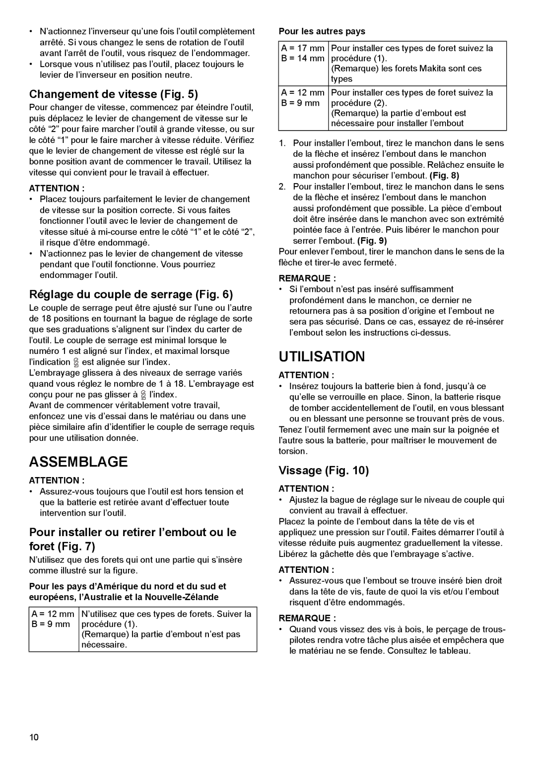 Makita DF030D instruction manual Assemblage, Utilisation 