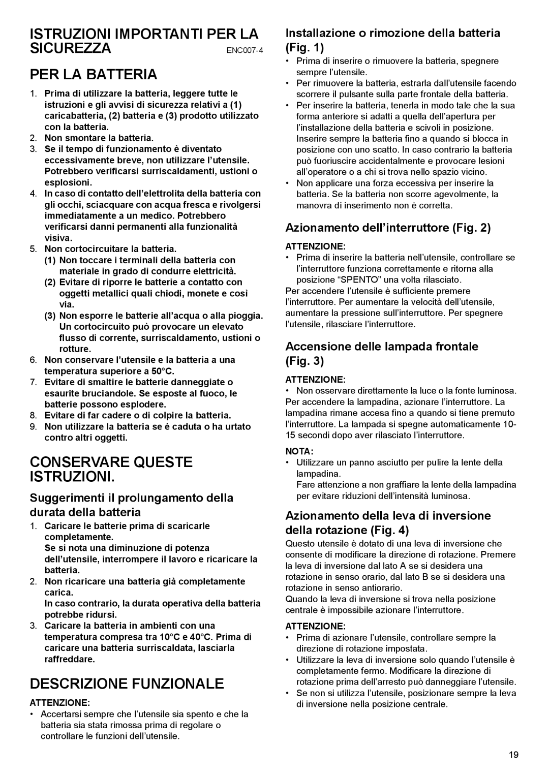 Makita DF030D instruction manual Conservare Queste Istruzioni, Descrizione Funzionale 