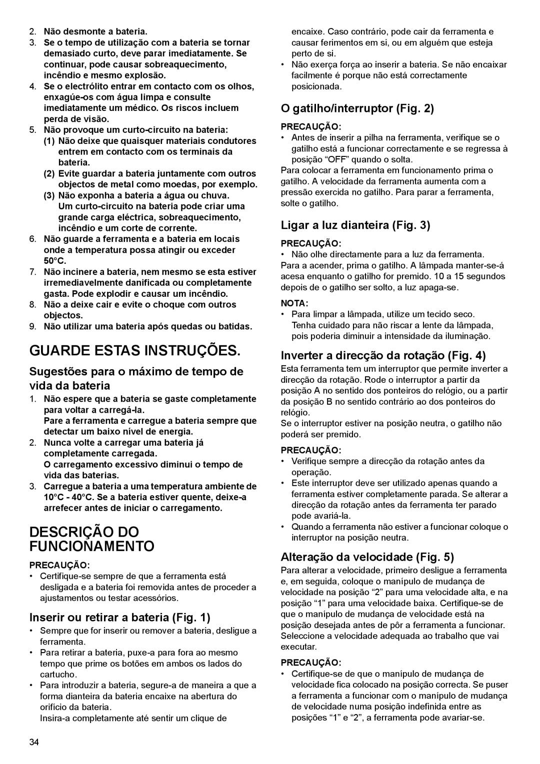 Makita DF030D instruction manual Descrição do Funcionamento 