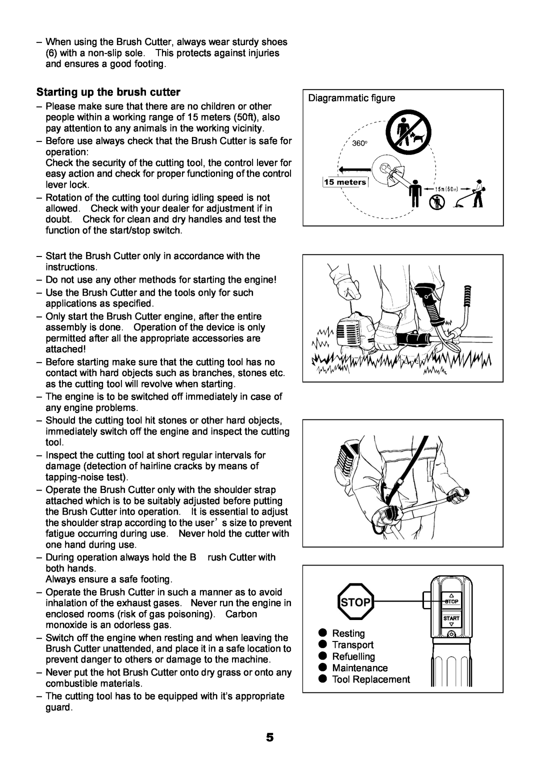 Makita EBH340U instruction manual Starting up the brush cutter 
