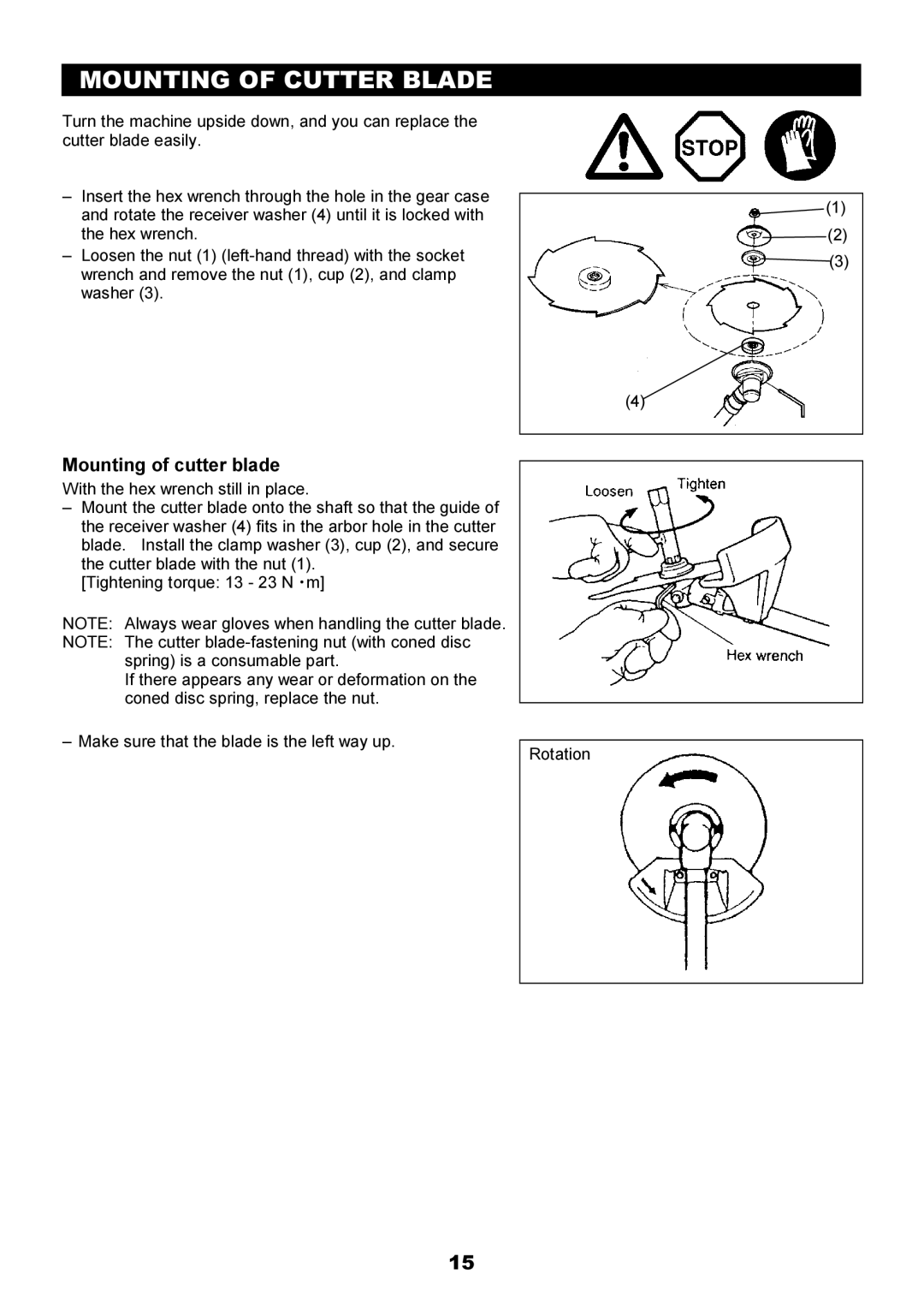 Makita EBH340U instruction manual Mounting of Cutter Blade, Mounting of cutter blade 