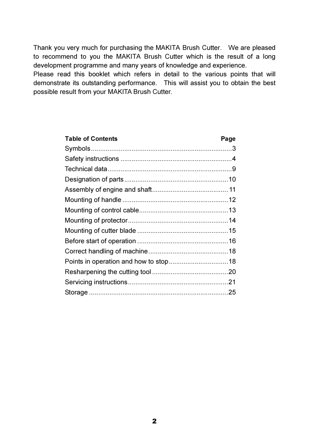 Makita EBH340U instruction manual Table of Contents, Assembly of engine and shaft 