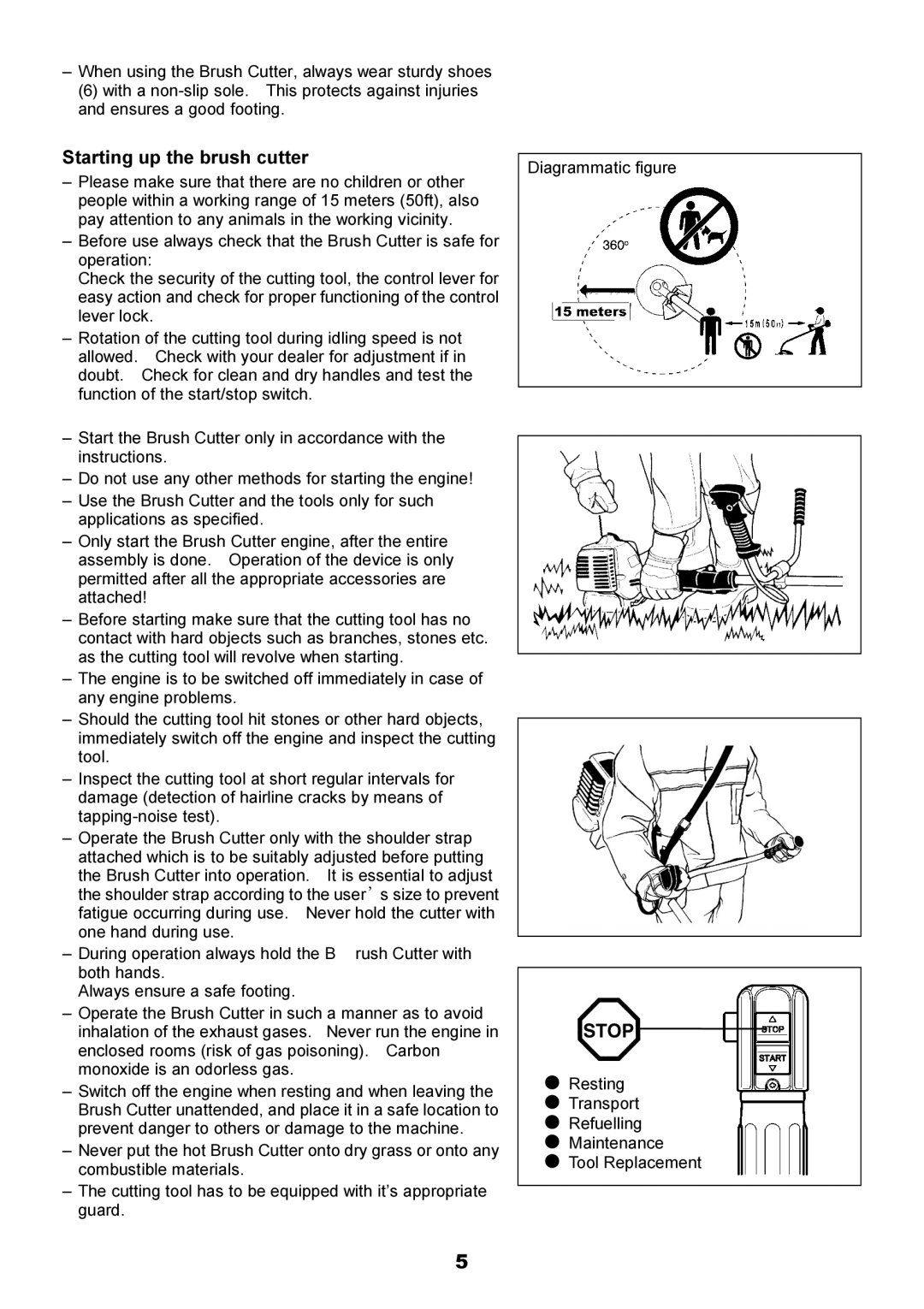 Makita EBH340U instruction manual Starting up the brush cutter 