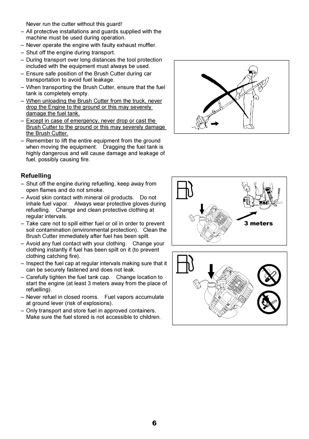 Makita EBH340U instruction manual Refuelling, Meters 