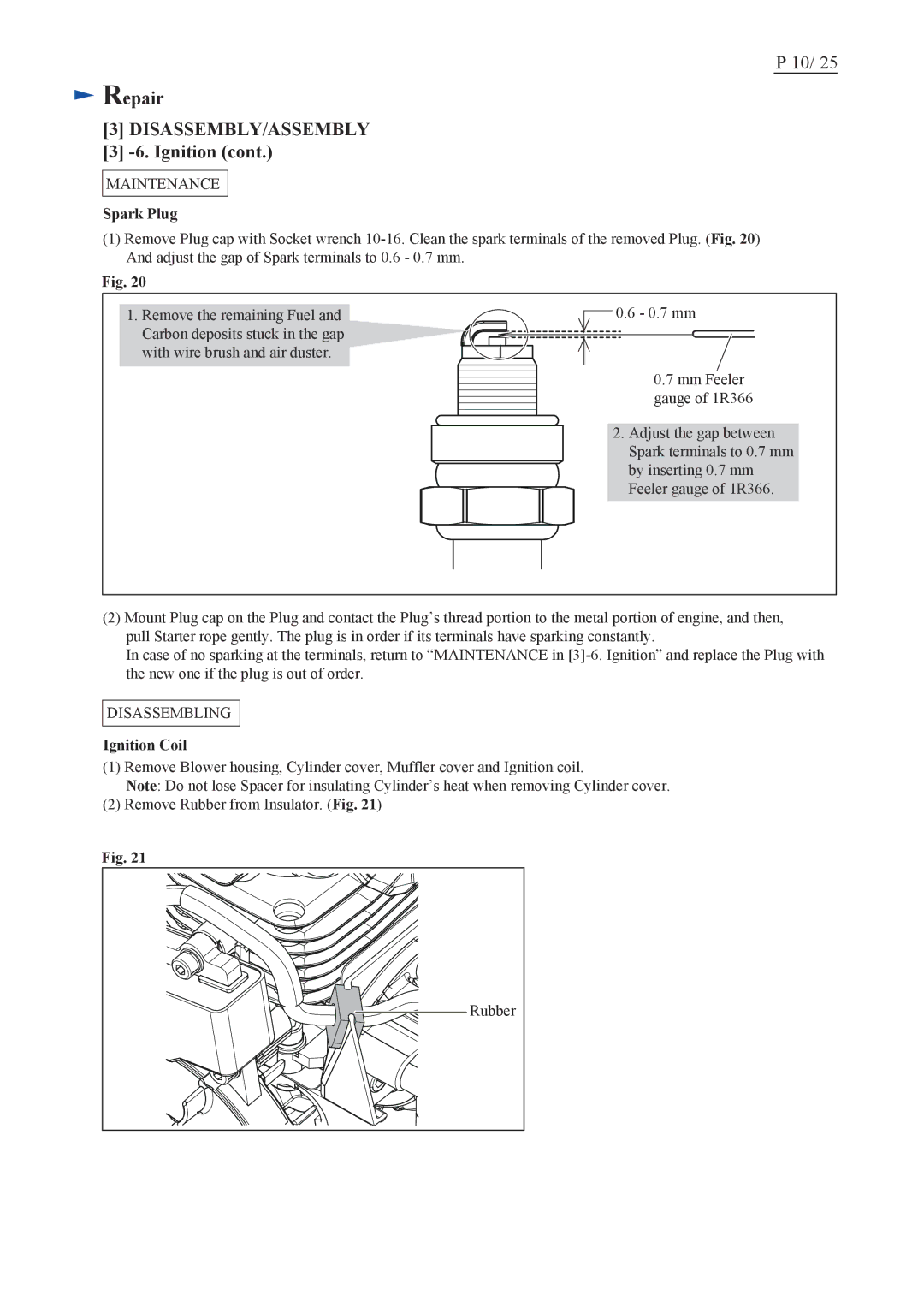 Makita EH7500S dimensions Spark Plug 