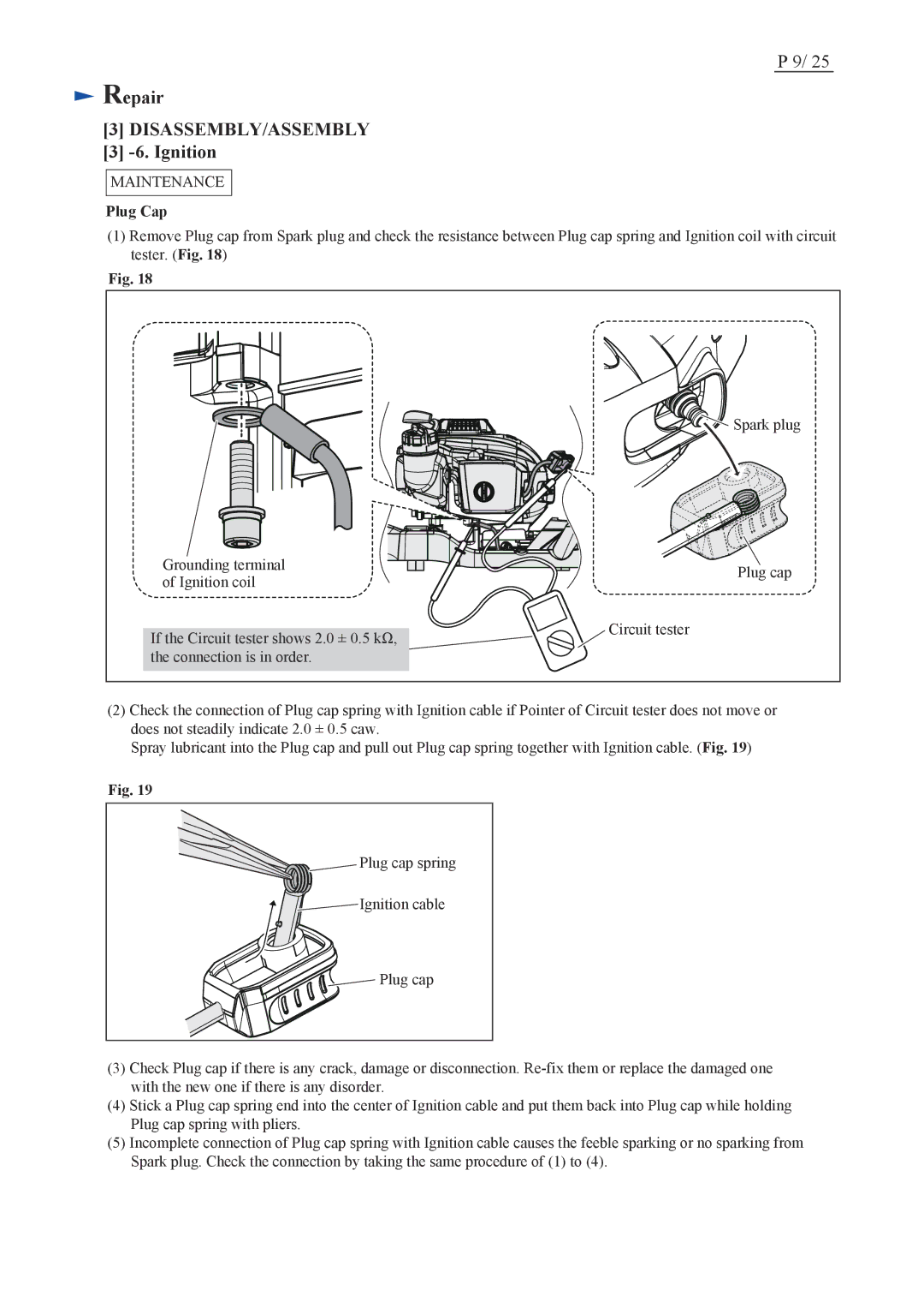 Makita EH7500S dimensions Ignition, Maintenance 