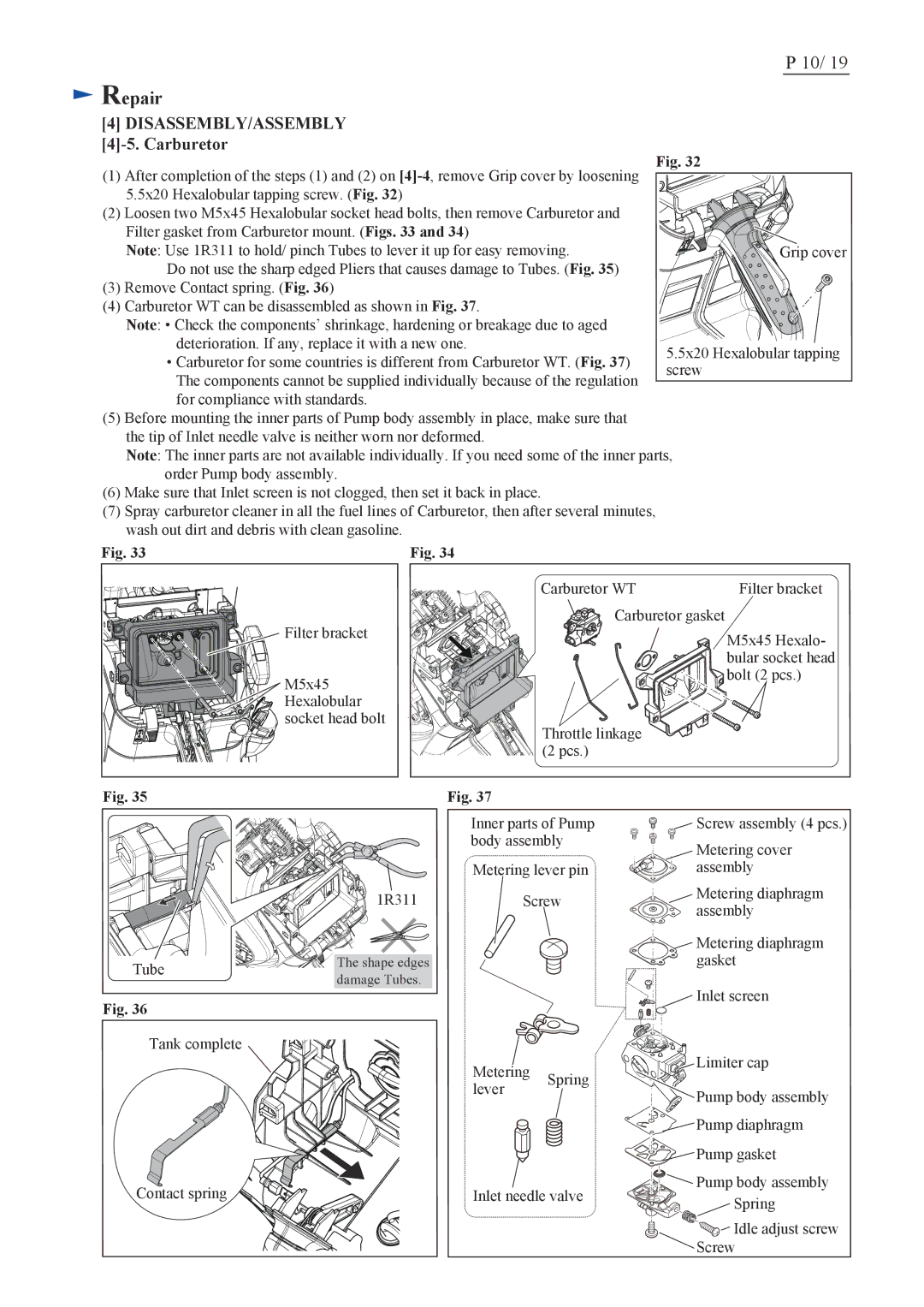 Makita EK7651H, EK7650H dimensions Carburetor 