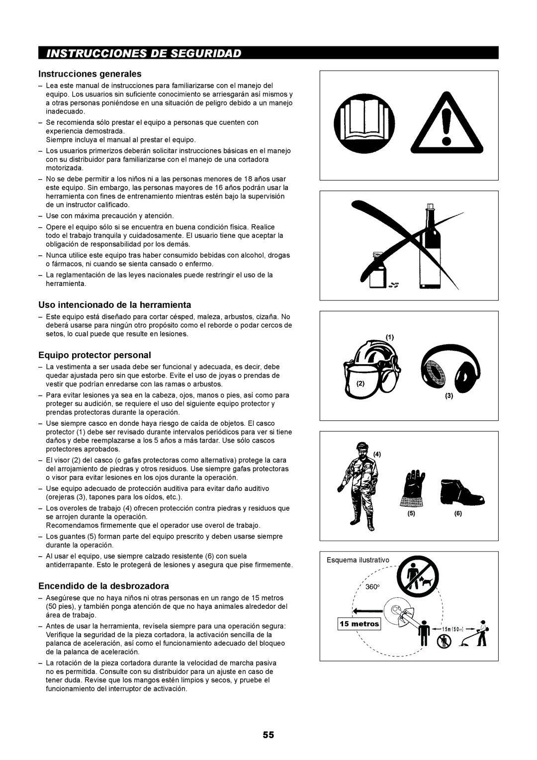 Makita EM2650UH, EM2650LH manual Instrucciones DE Seguridad, Instrucciones generales, Uso intencionado de la herramienta 