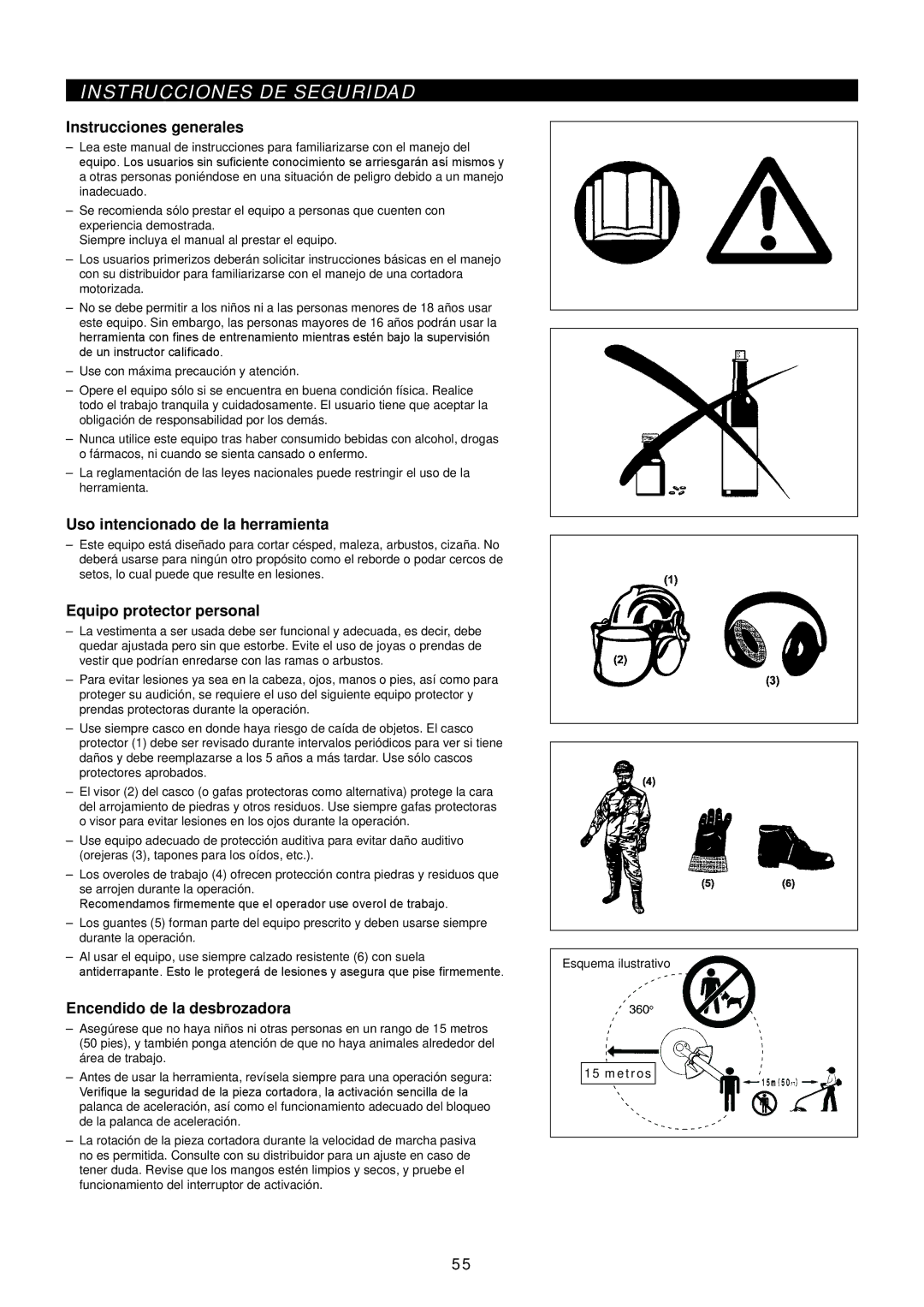 Makita EM2650UH/Em2650LH manual Instrucciones DE Seguridad, Instrucciones generales, Uso intencionado de la herramienta 