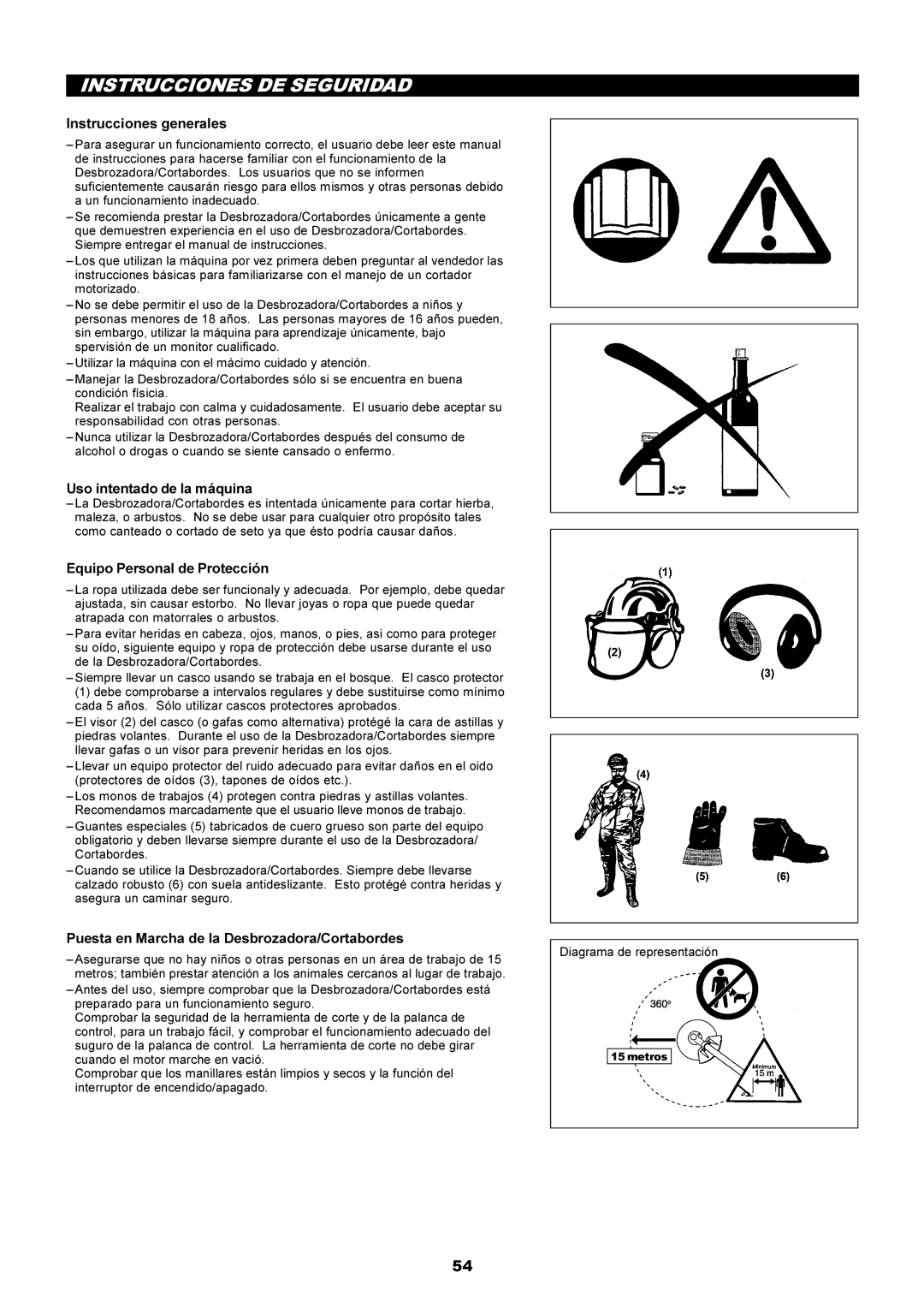 Makita EM4251CA, EM4250CA manual Instrucciones DE Seguridad, Instrucciones generales, Uso intentado de la máquina 