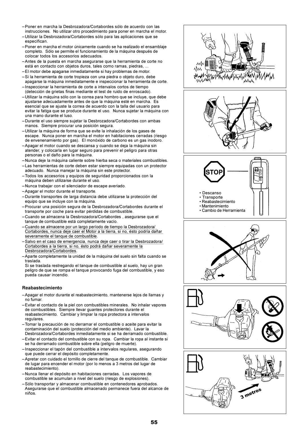 Makita EM4251CA, EM4250CA manual Reabastecimiento 