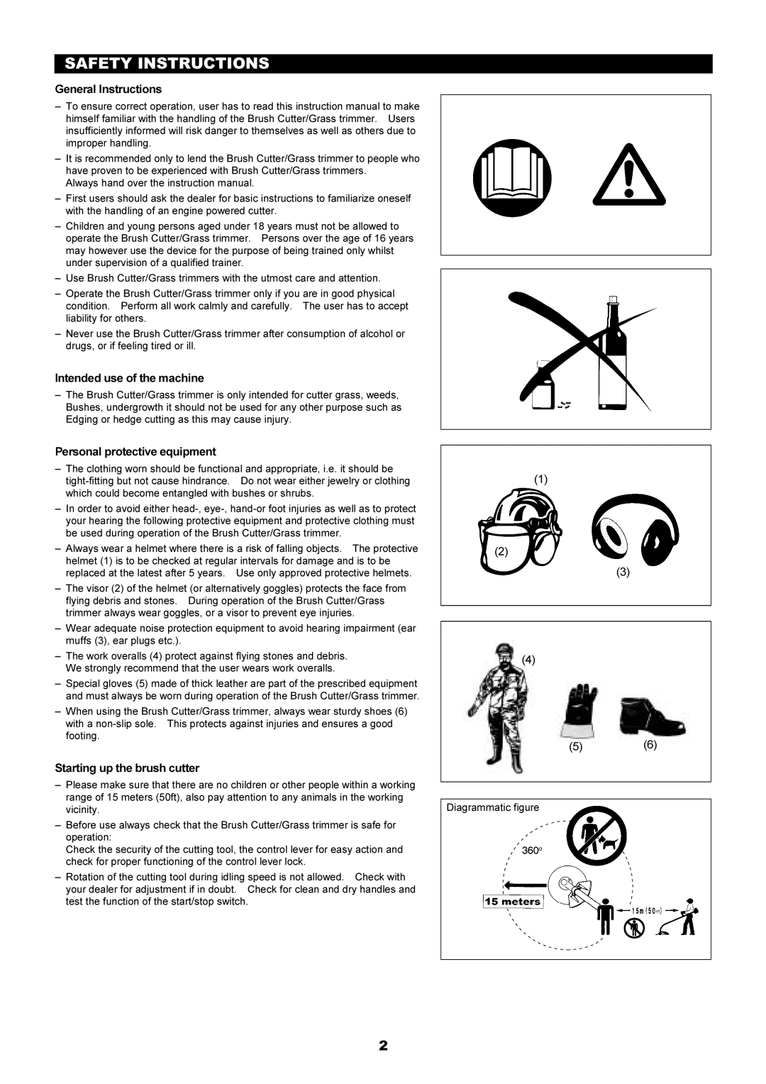 Makita EM4341 Safety Instructions, General Instructions, Intended use of the machine, Personal protective equipment 