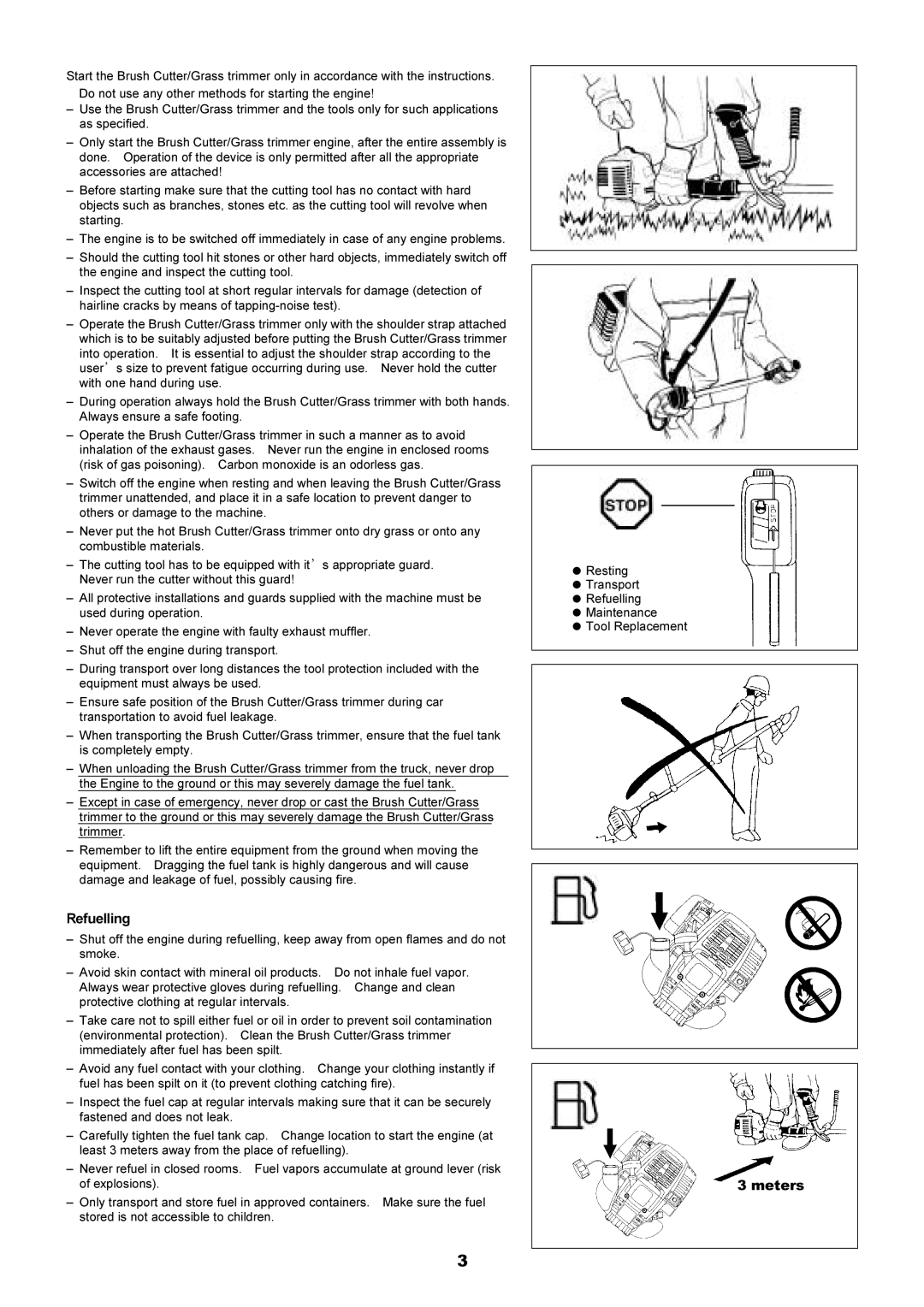 Makita EM4340L, EM4341 instruction manual Refuelling, meters 