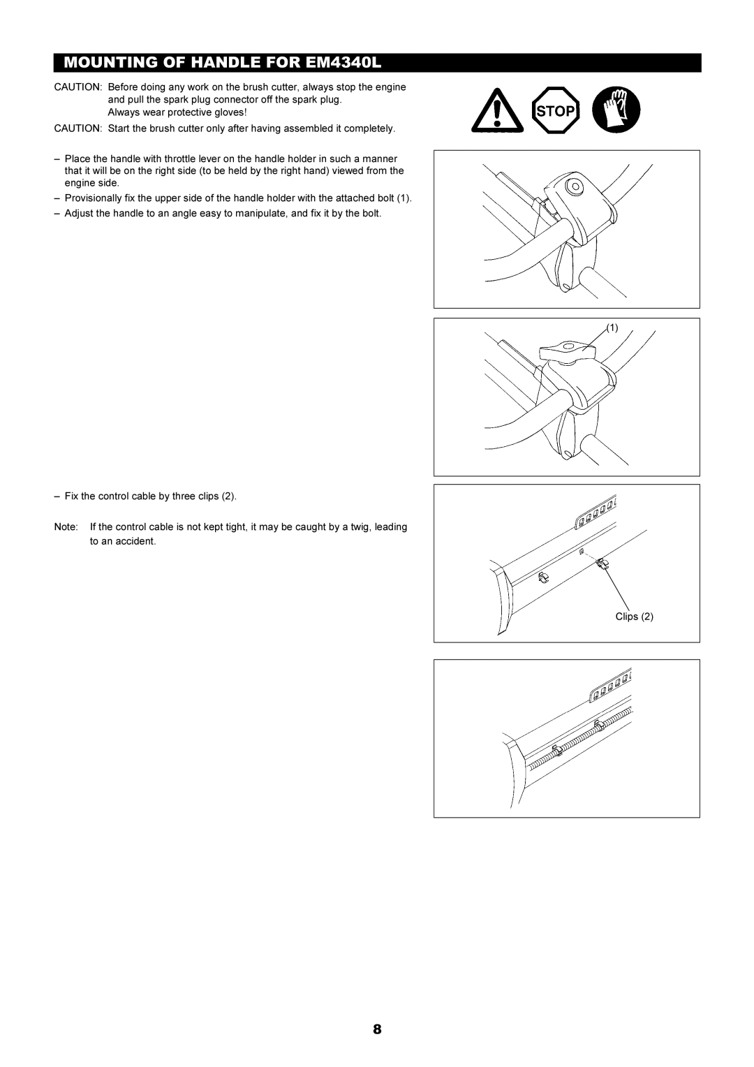 Makita EM4341 instruction manual MOUNTING OF HANDLE FOR EM4340L 