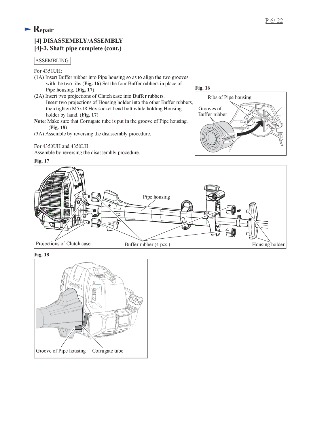 Makita EM4350UH, EM4351UH, EM4350LH specifications Disassembly/Assembly 