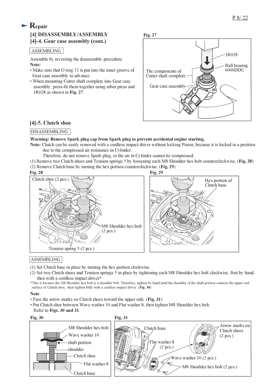 Makita EM4350LH, EM4350UH, EM4351UH specifications Clutch shoe 